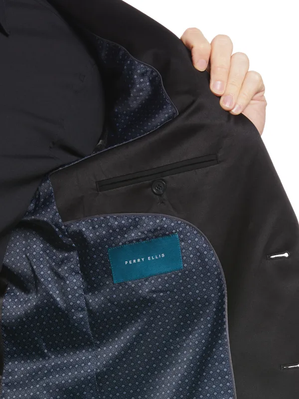 Slim Fit Contrast Tuxedo Jacket made by Perry Ellis