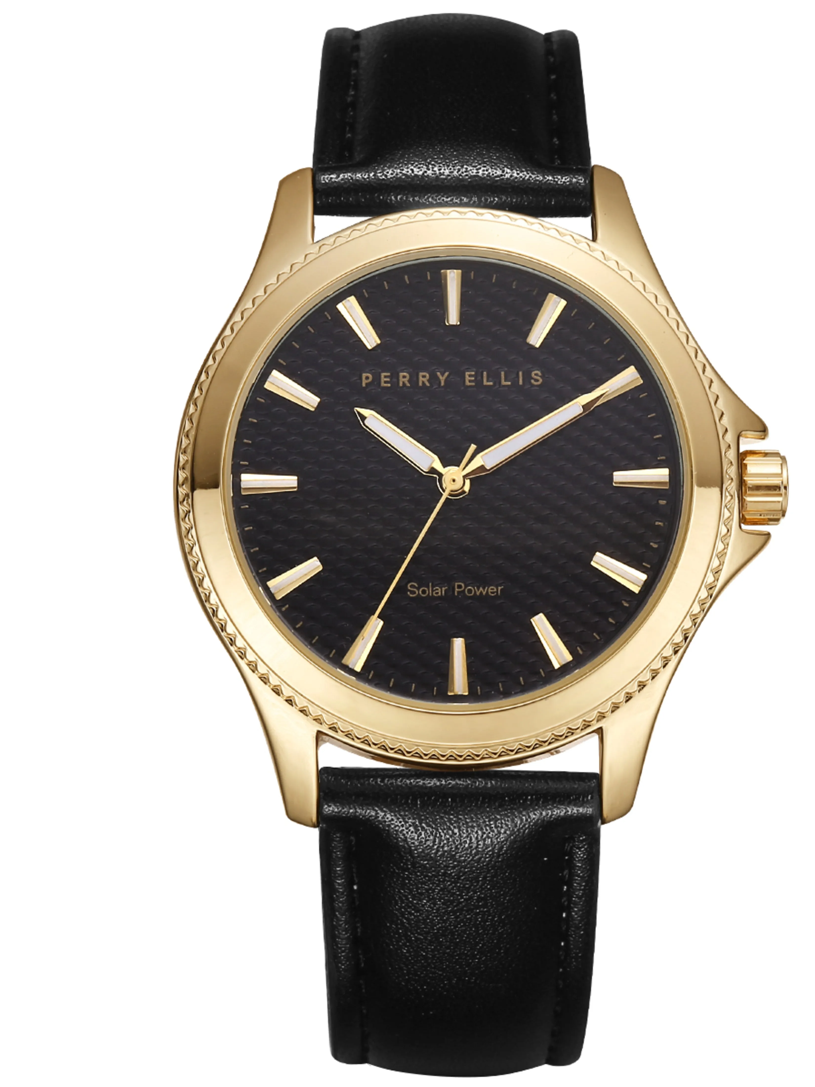 Solar Powered Vegan Navy Leather Watch sold by Perry Ellis product image thumbnail 2