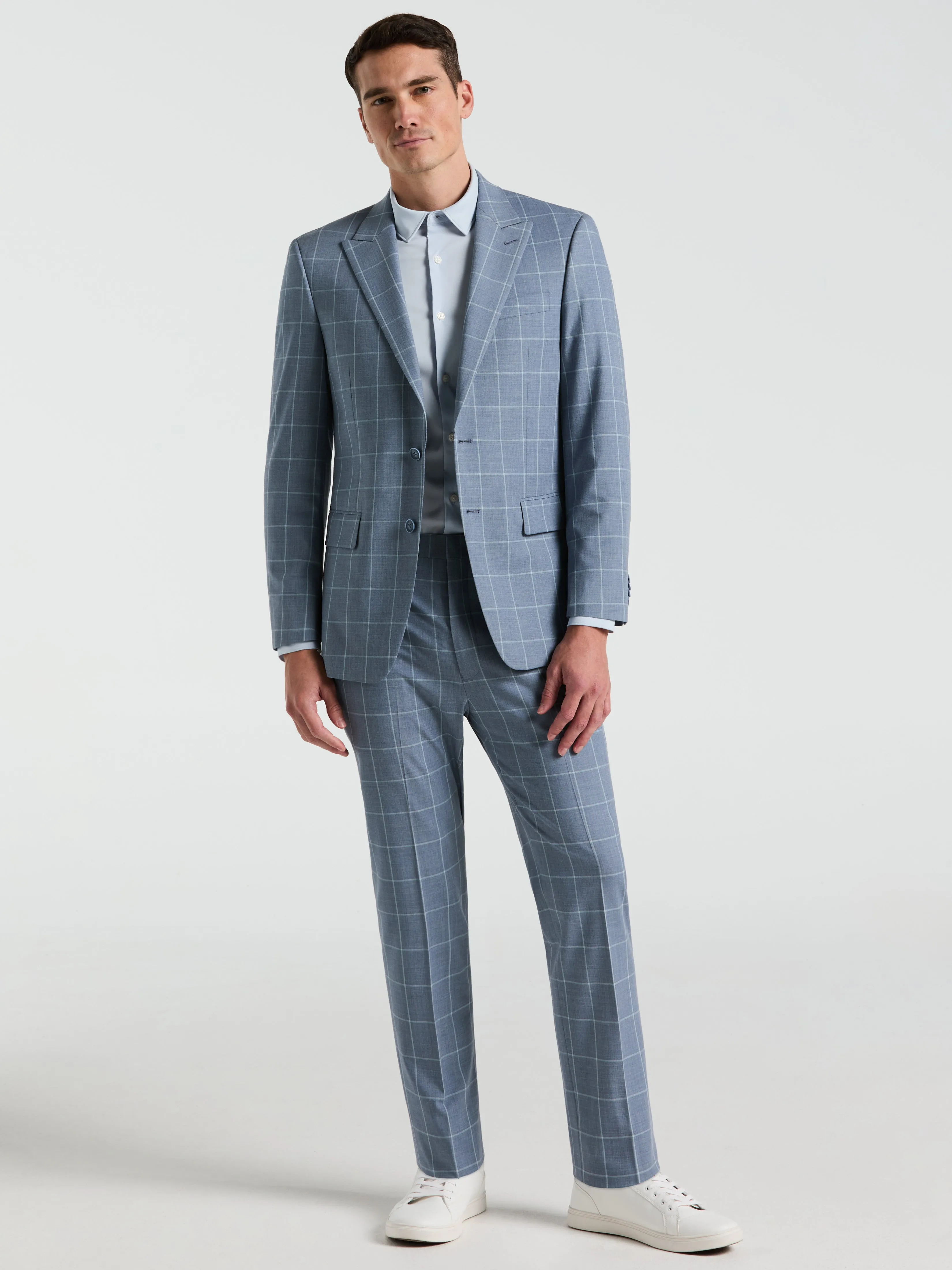 Slim Fit Windowpane Pattern Suit Pant sold by Perry Ellis