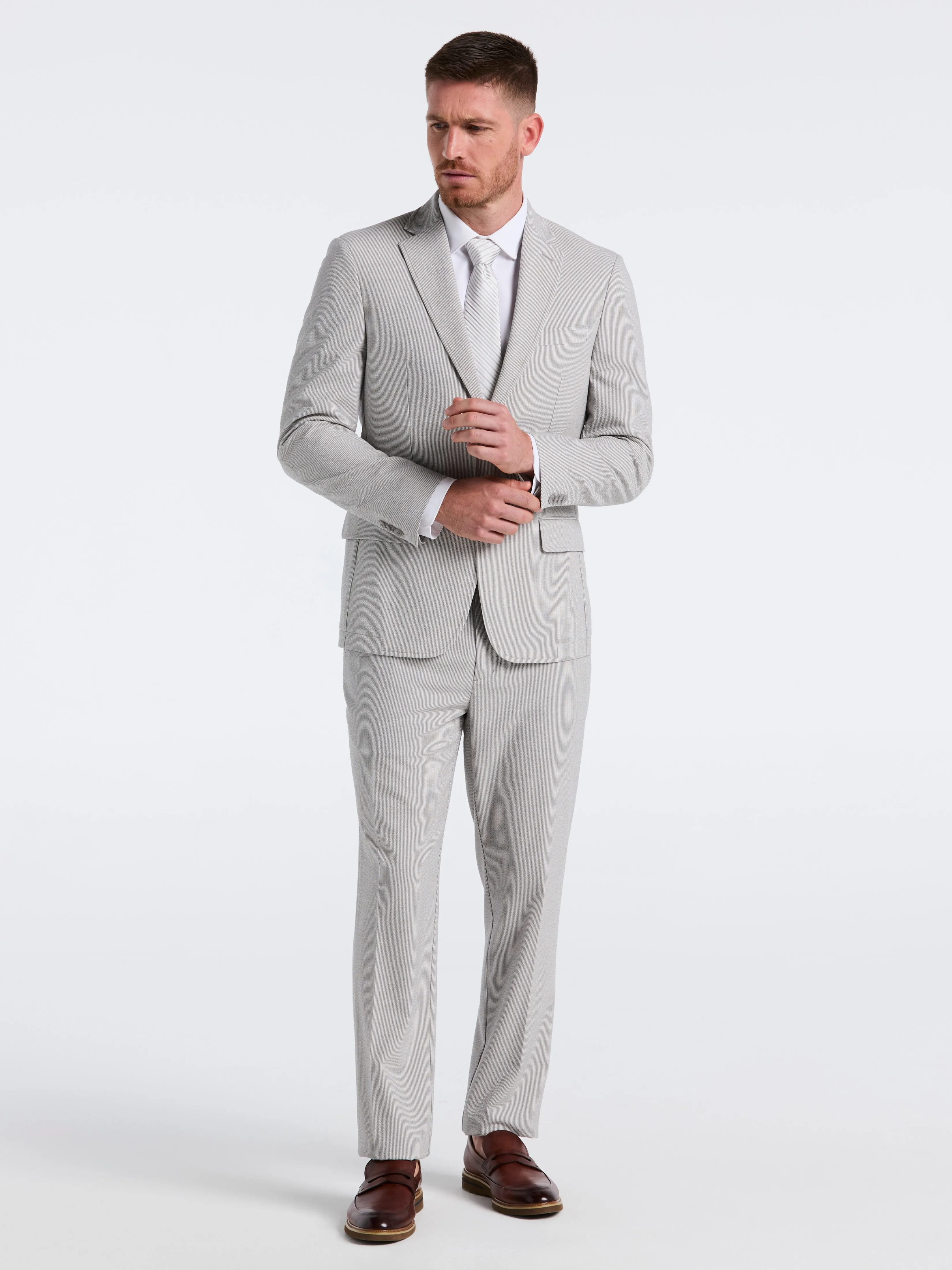 Slim Fit Seersucker Stripe Suit Jacket sold by Perry Ellis