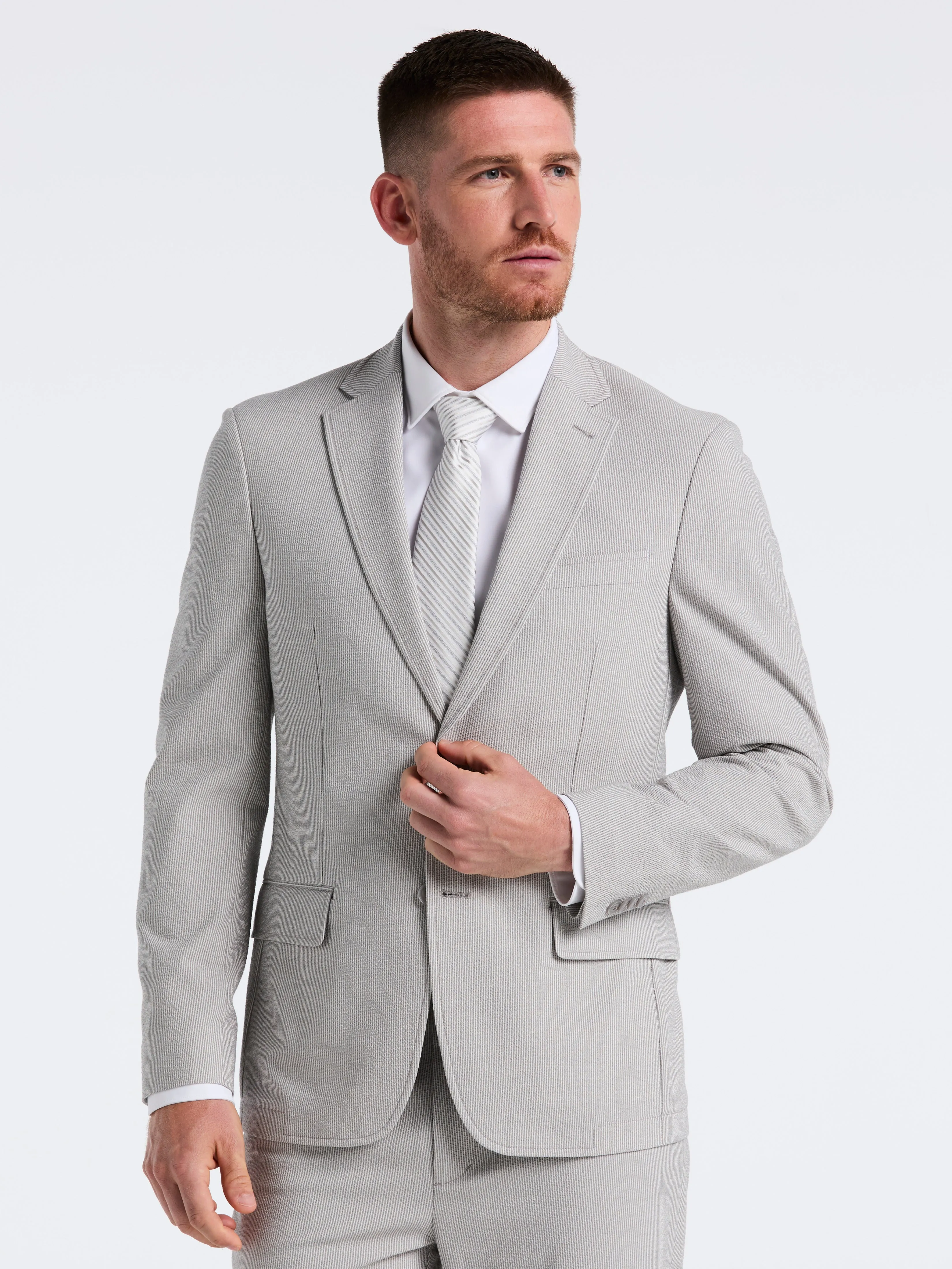 Slim Fit Seersucker Stripe Suit Jacket sold by Perry Ellis product image thumbnail 3