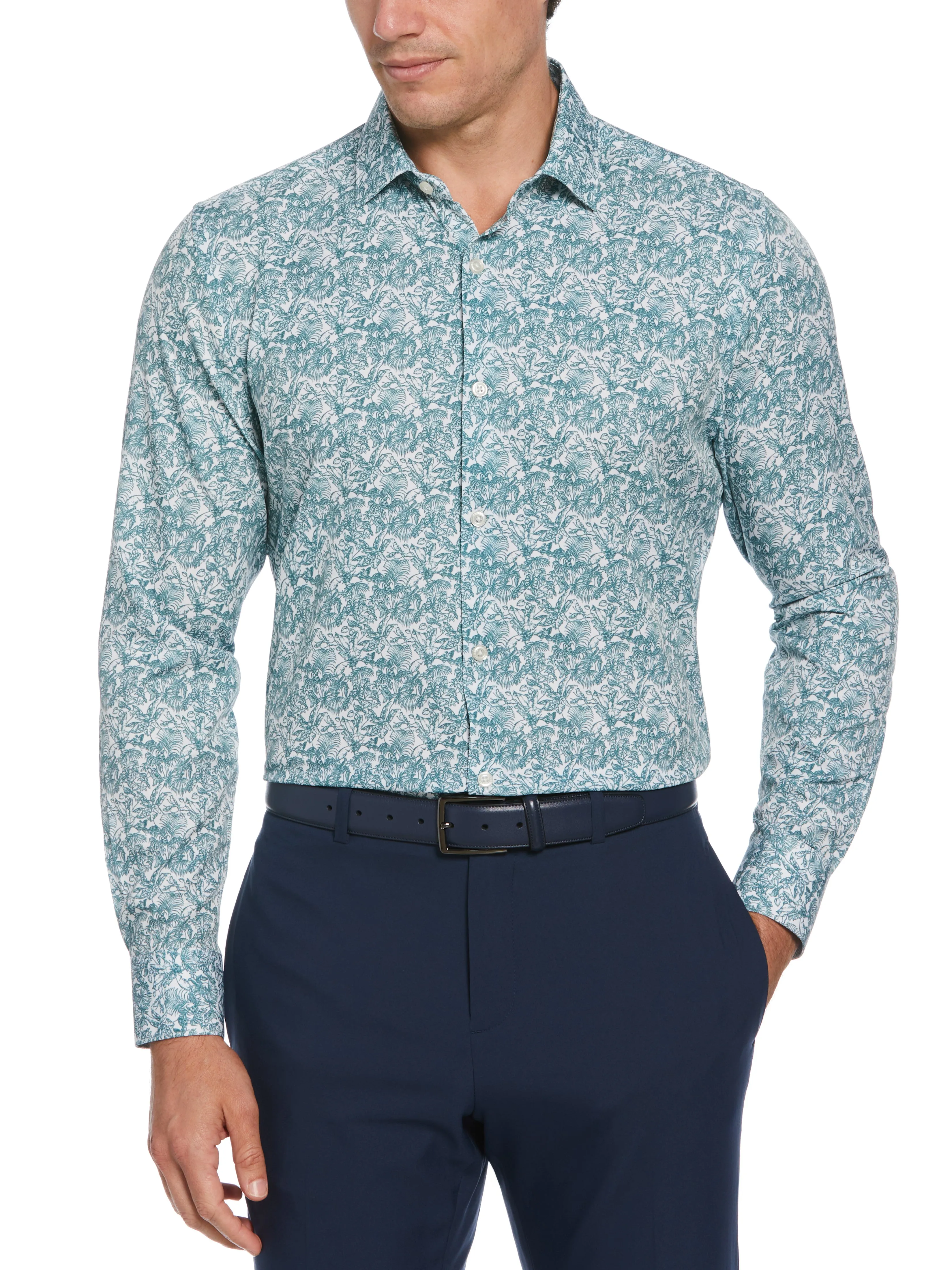 Slim Fit Total Stretch Floral Print Shirt sold by Perry Ellis product image thumbnail 2