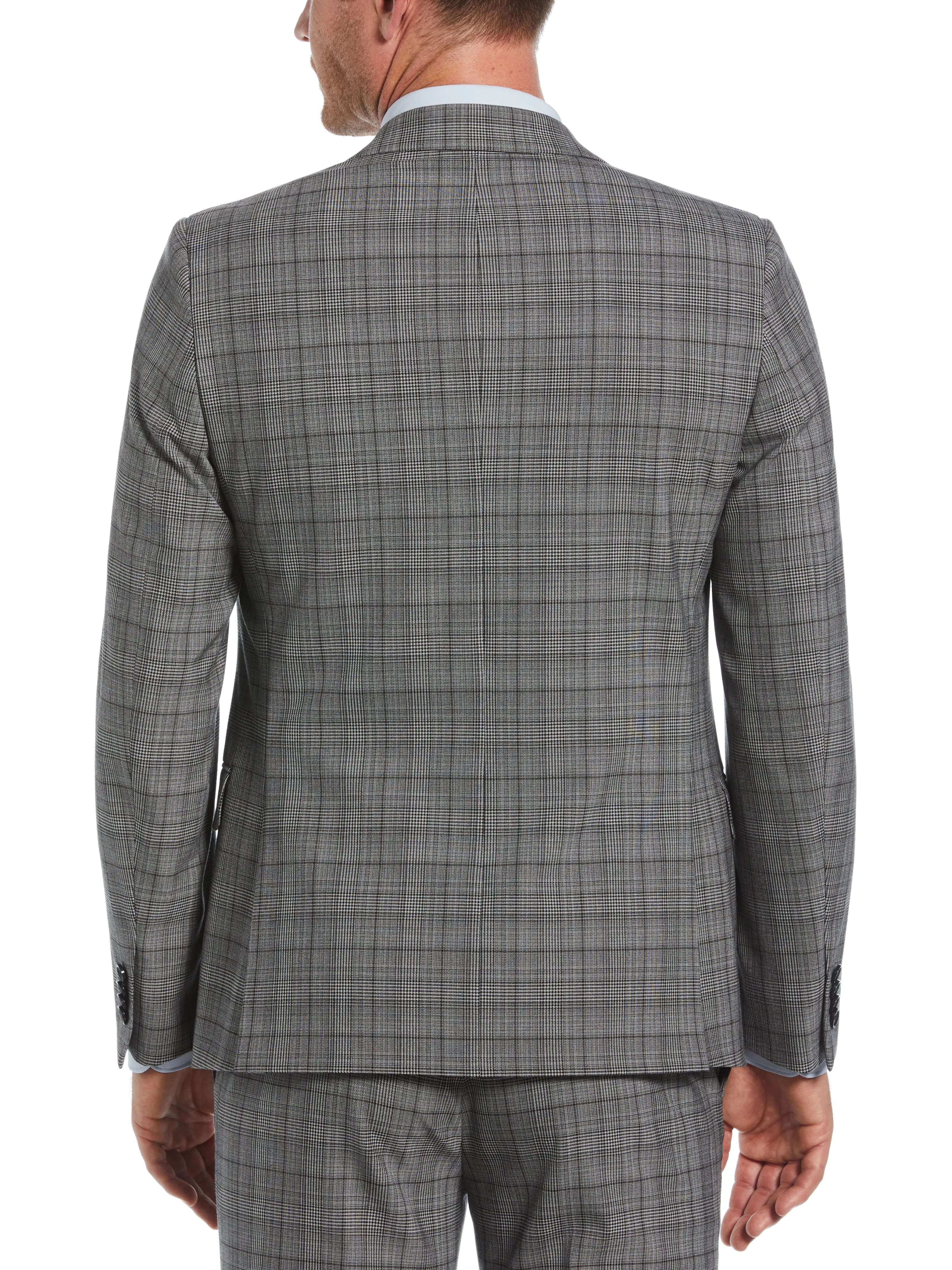 Skinny Fit Double Breasted Notch Collar Plaid Suit Jacket sold by Perry Ellis product image thumbnail 3