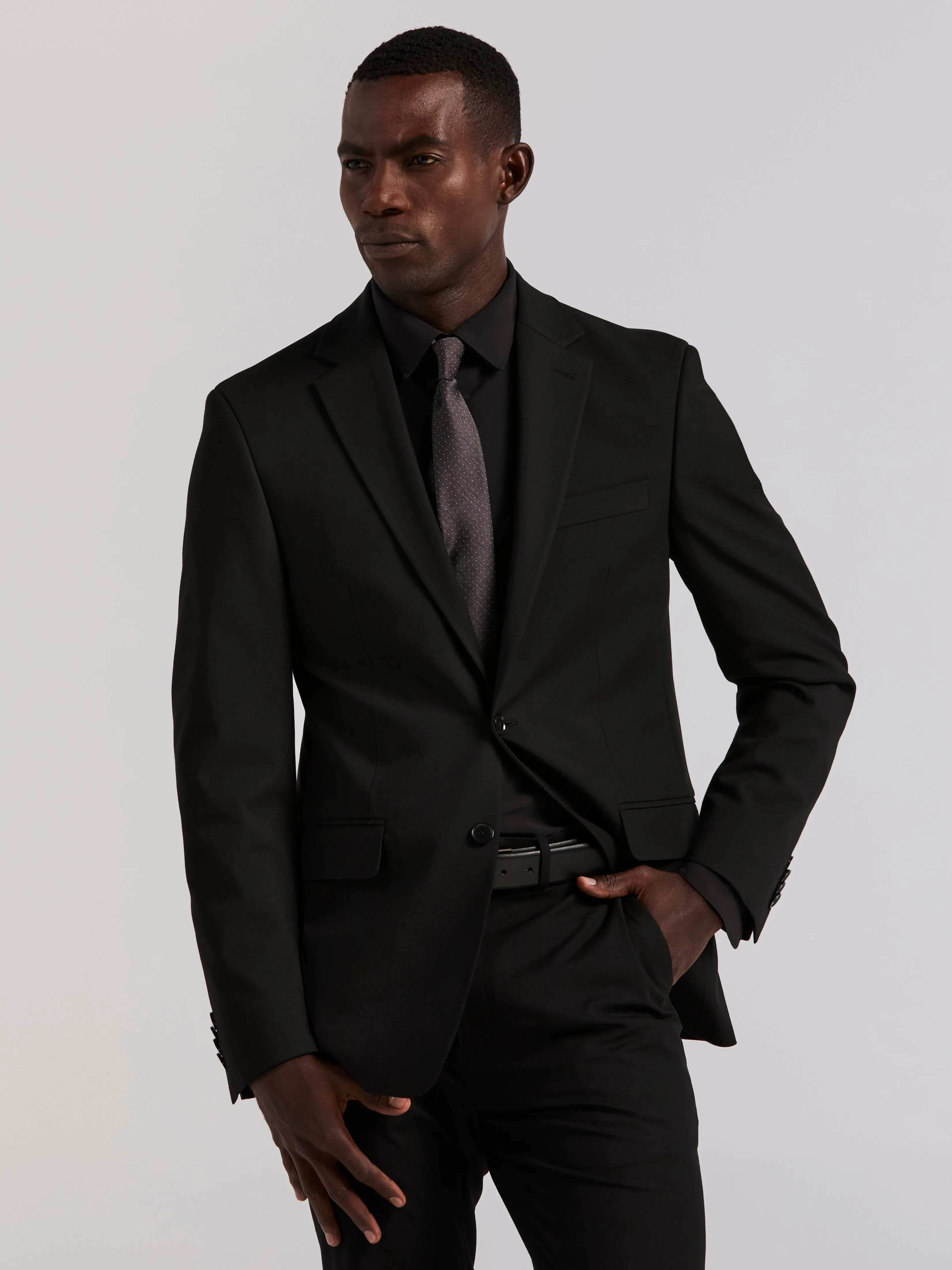 Slim Fit Peak Lapel Gabardine Suit Jacket sold by Perry Ellis product image thumbnail 3