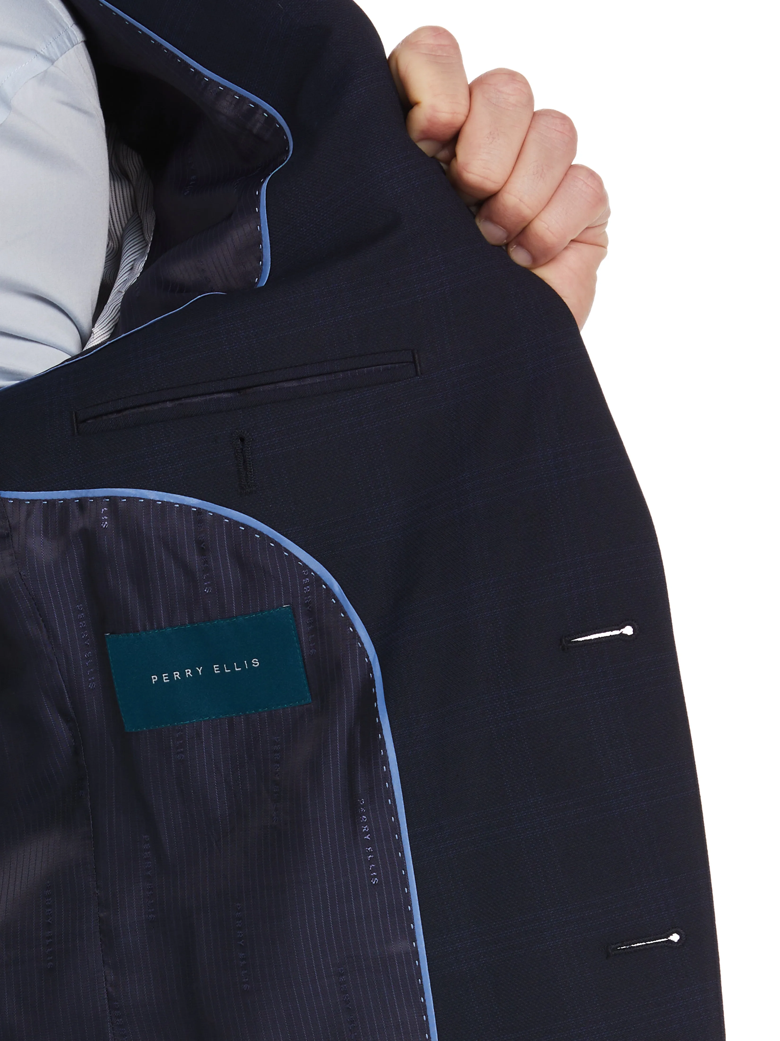 Slim Fit Plaid Suit Jacket sold by Perry Ellis