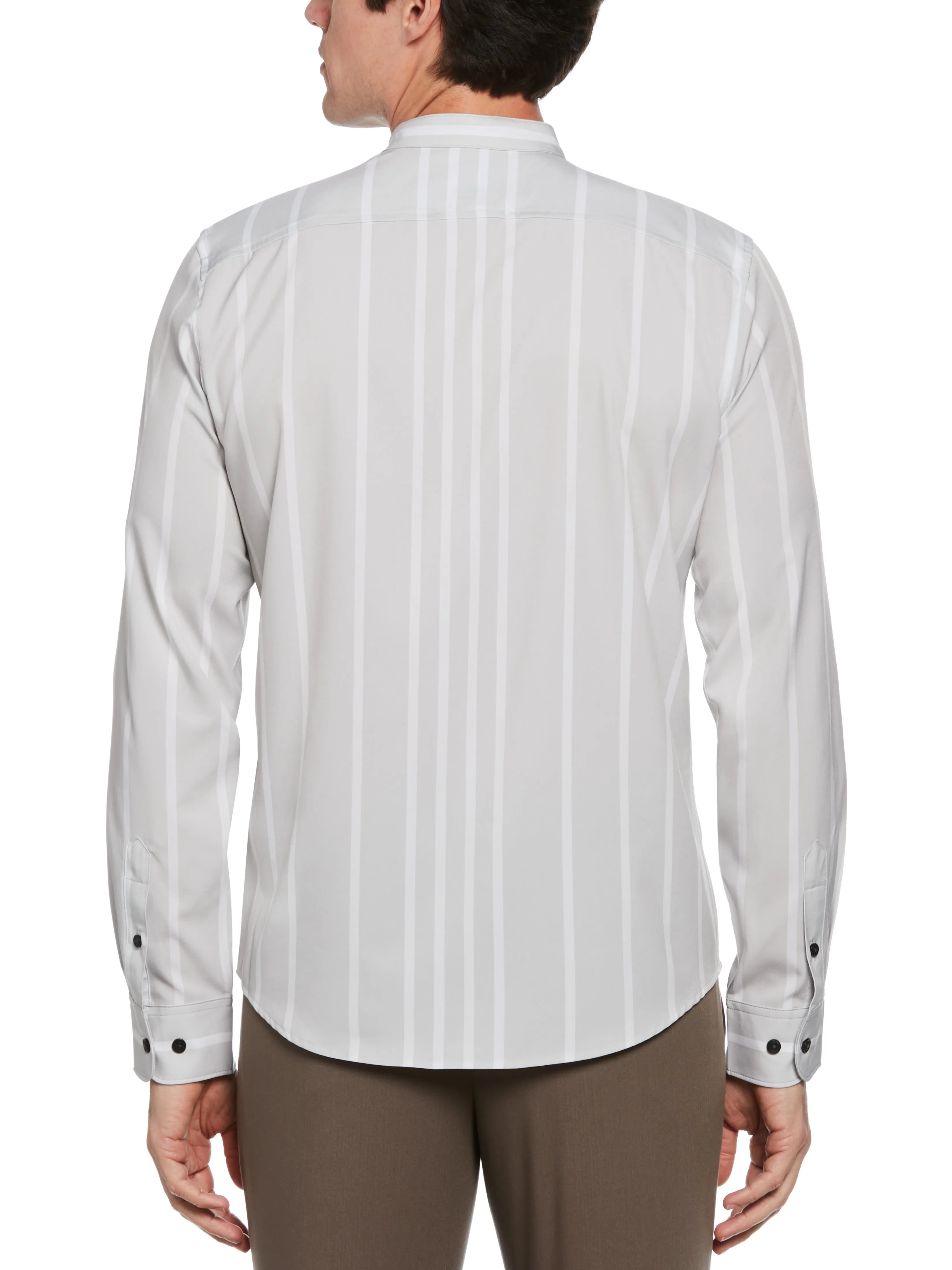 Slim Fit Total Stretch Striped Banded Collar Shirt sold by Perry Ellis product image thumbnail 5