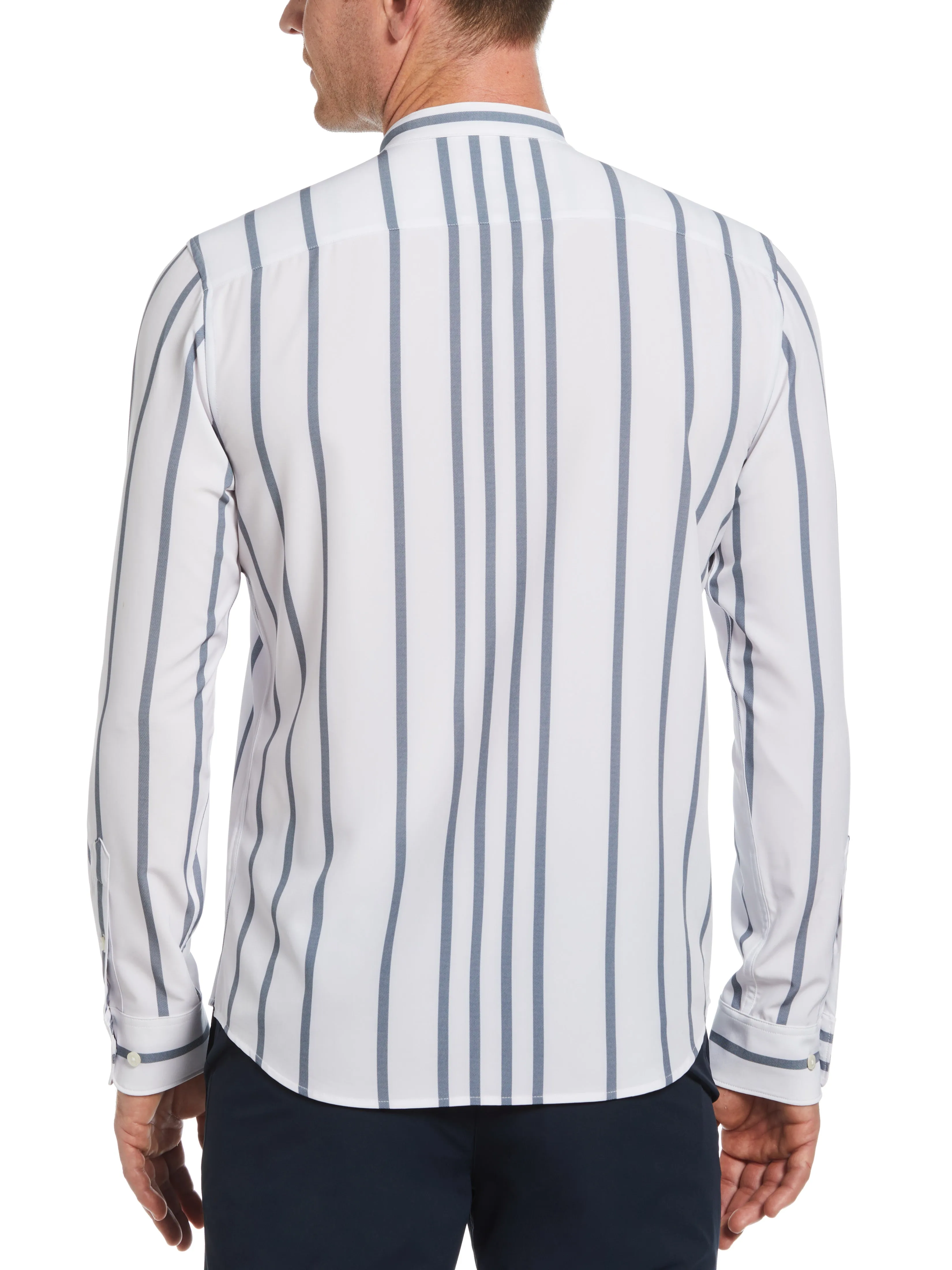 Slim Fit Total Stretch Striped Banded Collar Shirt sold by Perry Ellis product image thumbnail 3
