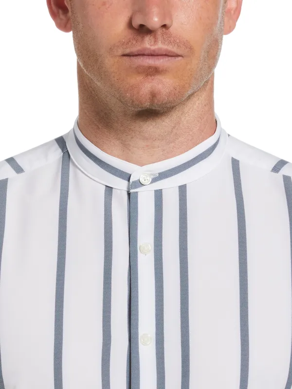 Slim Fit Total Stretch Striped Banded Collar Shirt sold by Perry Ellis