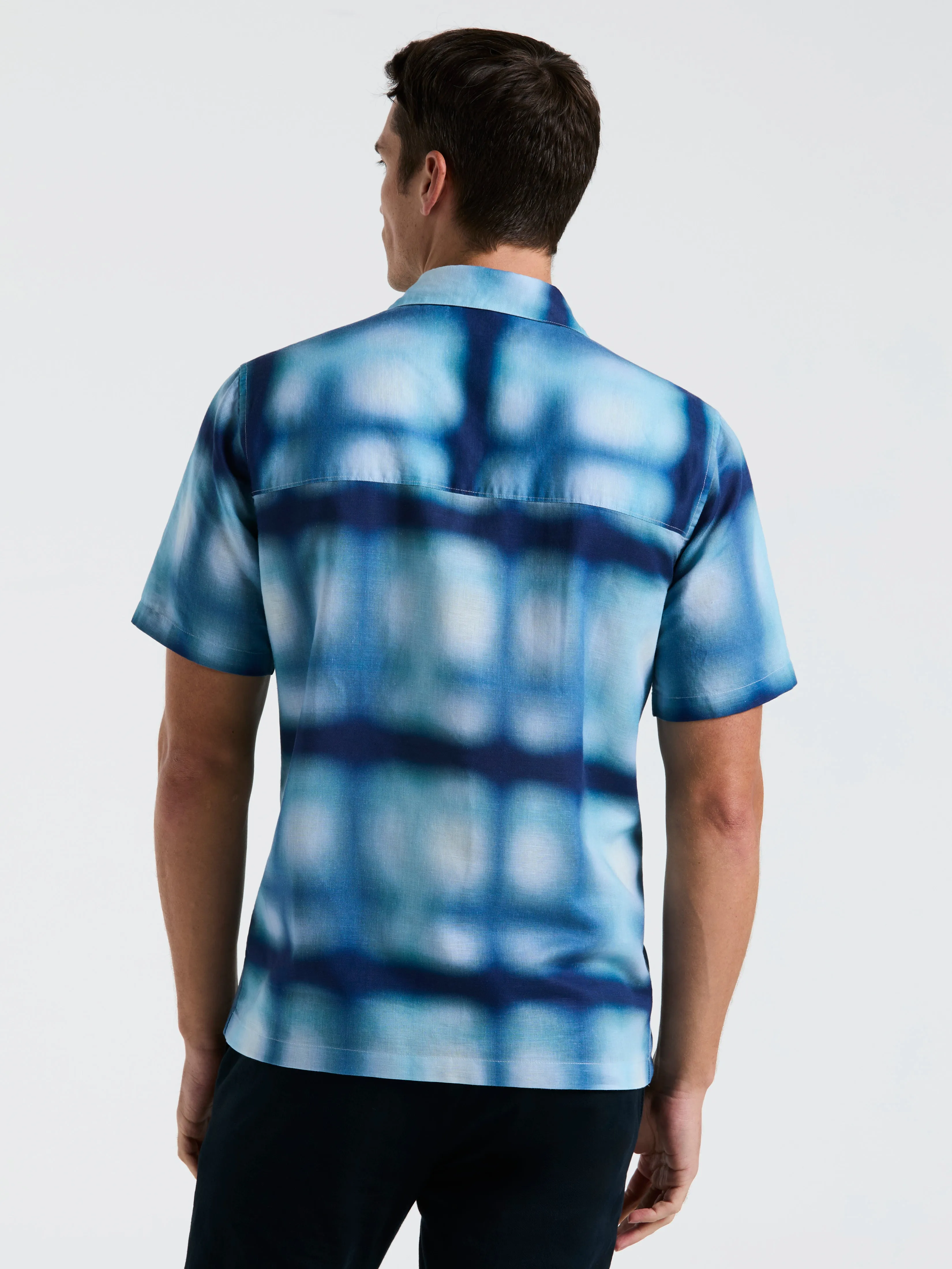 Linen Slub Plaid Print Shirt sold by Perry Ellis