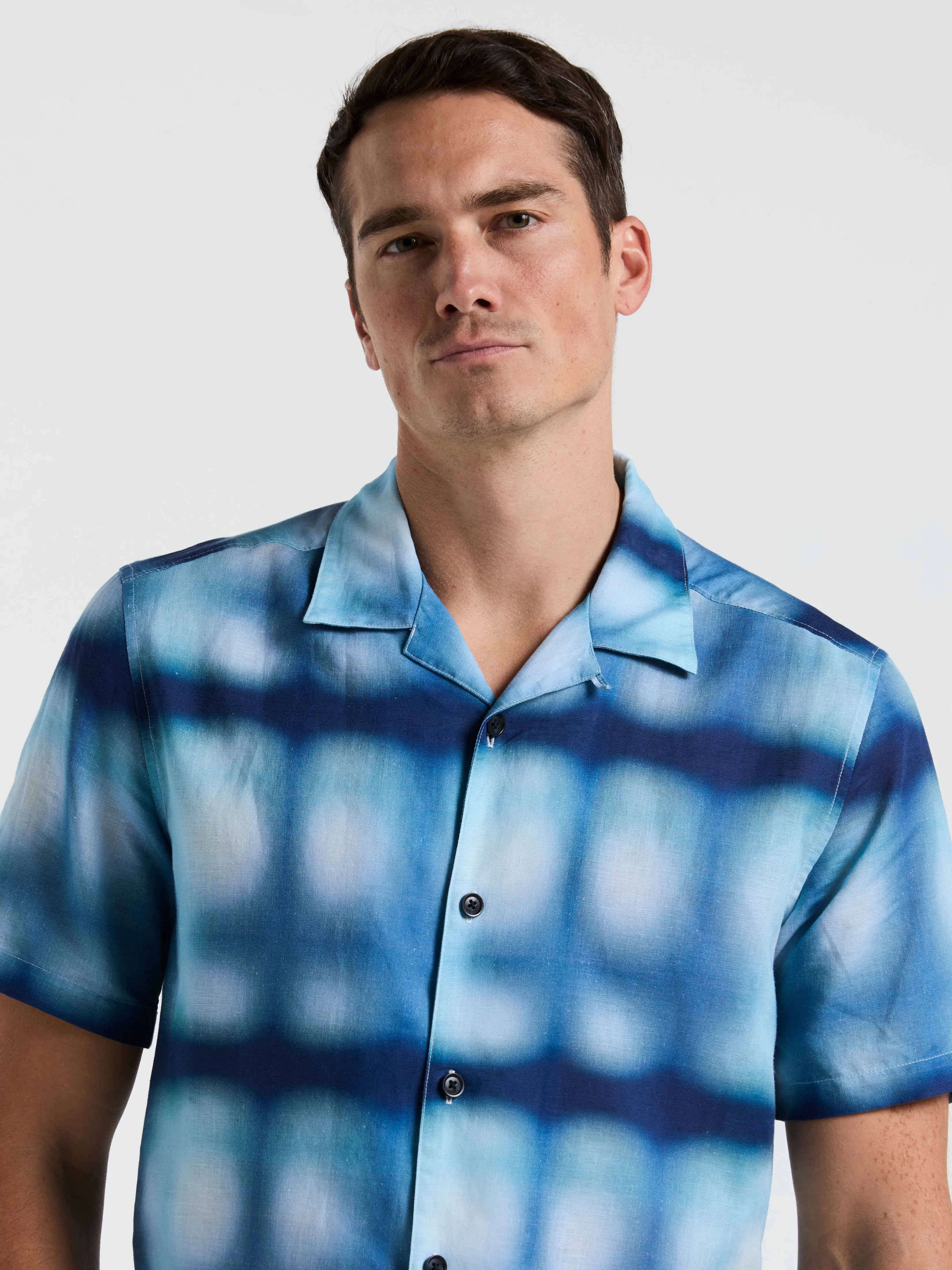 Linen Slub Plaid Print Shirt sold by Perry Ellis product image thumbnail 4