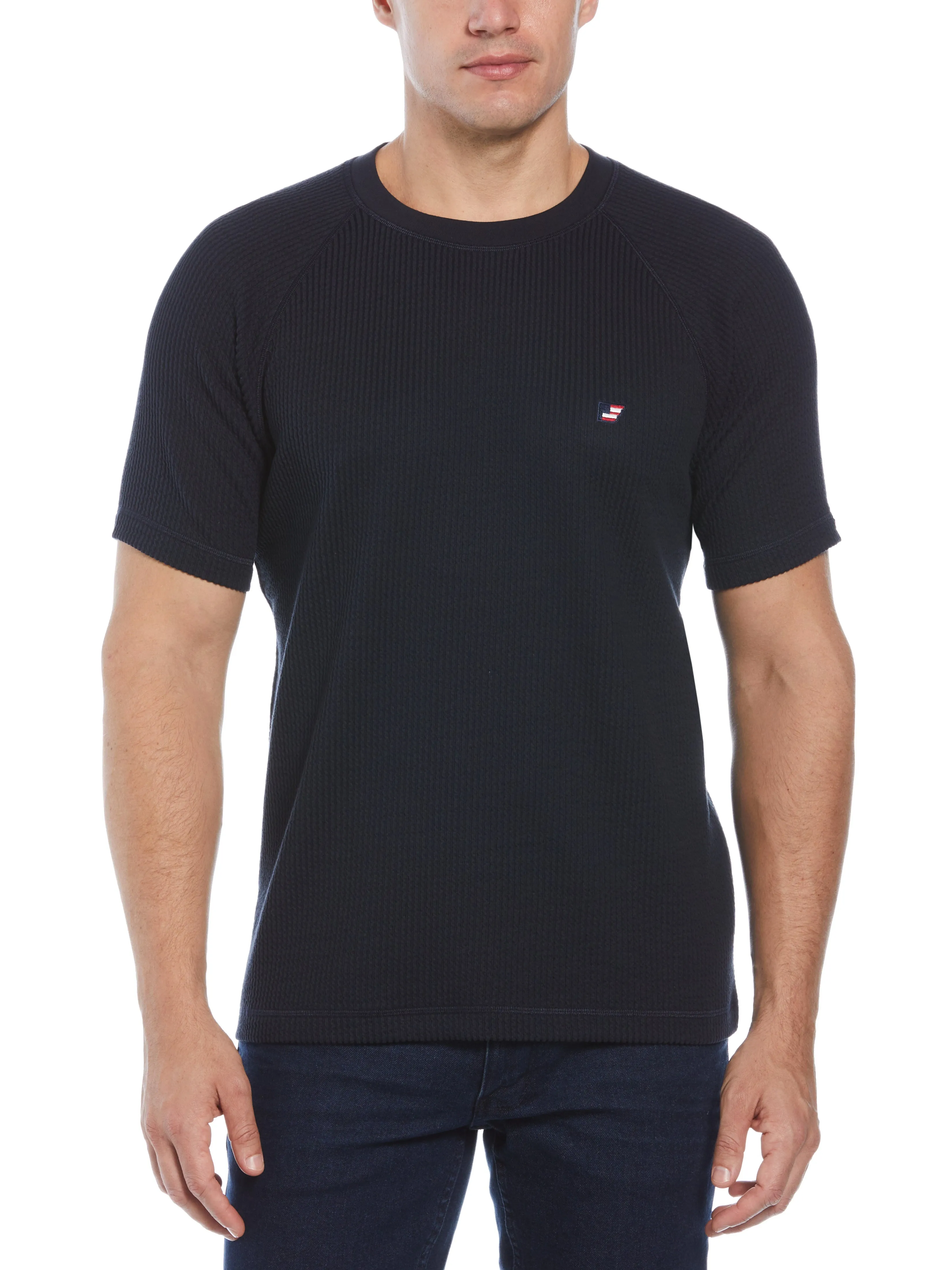 Crew Neck Seersucker Knit Tee sold by Perry Ellis product image thumbnail 4