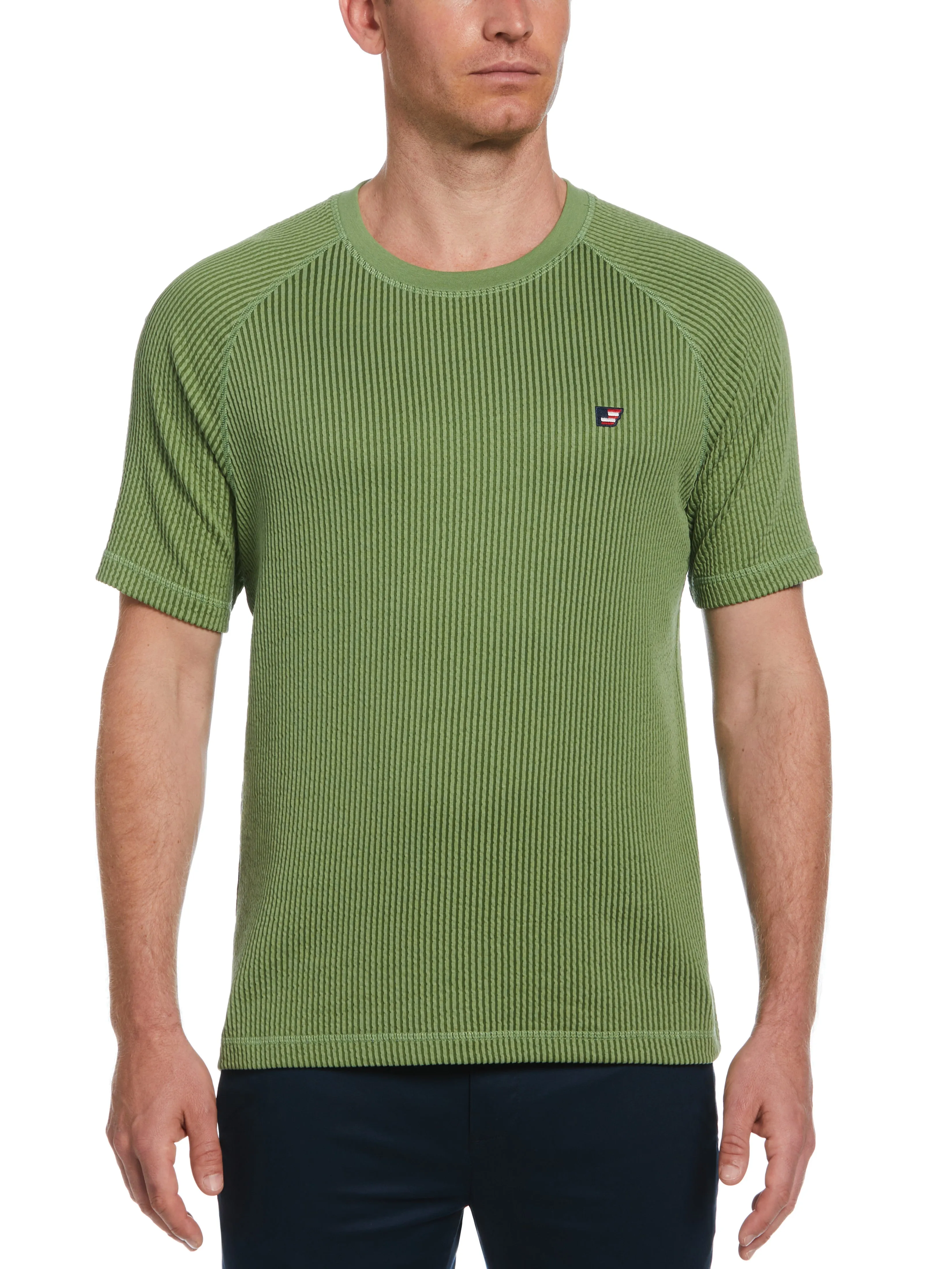 Crew Neck Seersucker Knit Tee sold by Perry Ellis product image thumbnail 3