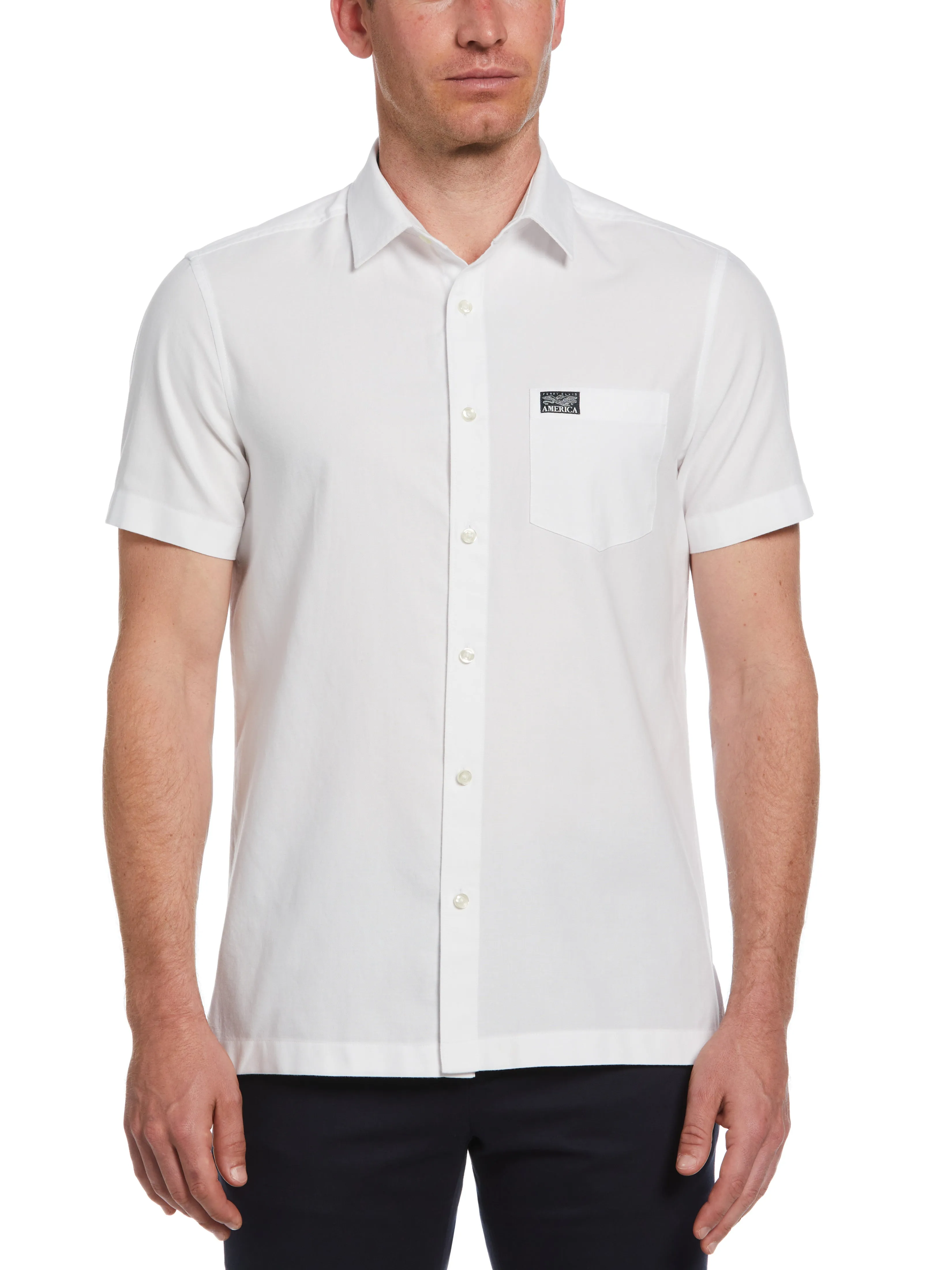 Short Sleeve Solid Oxford Shirt sold by Perry Ellis product image thumbnail 5