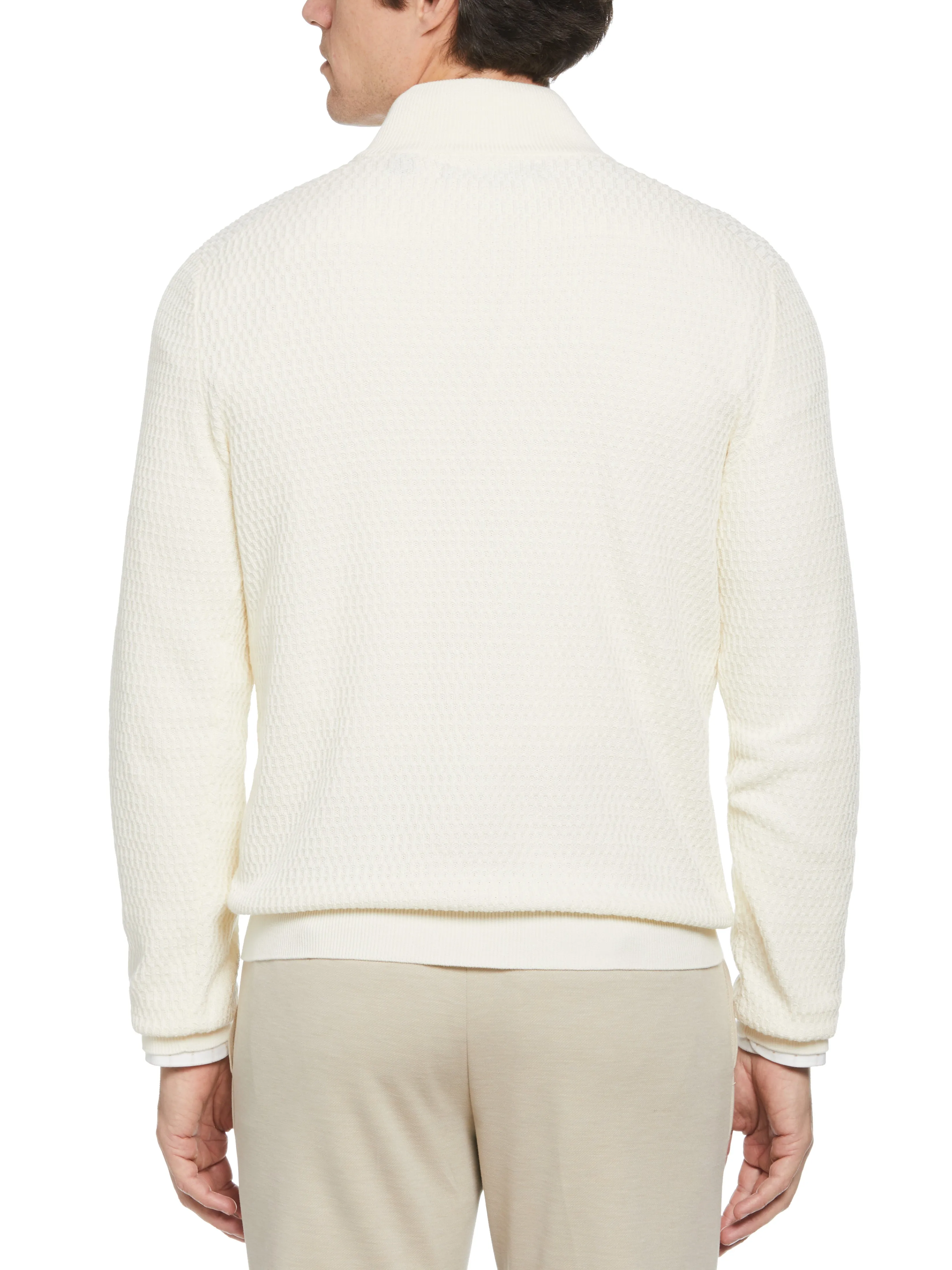 Ribbed Mock Neck Quarter Zip Sweater sold by Perry Ellis product image thumbnail 5