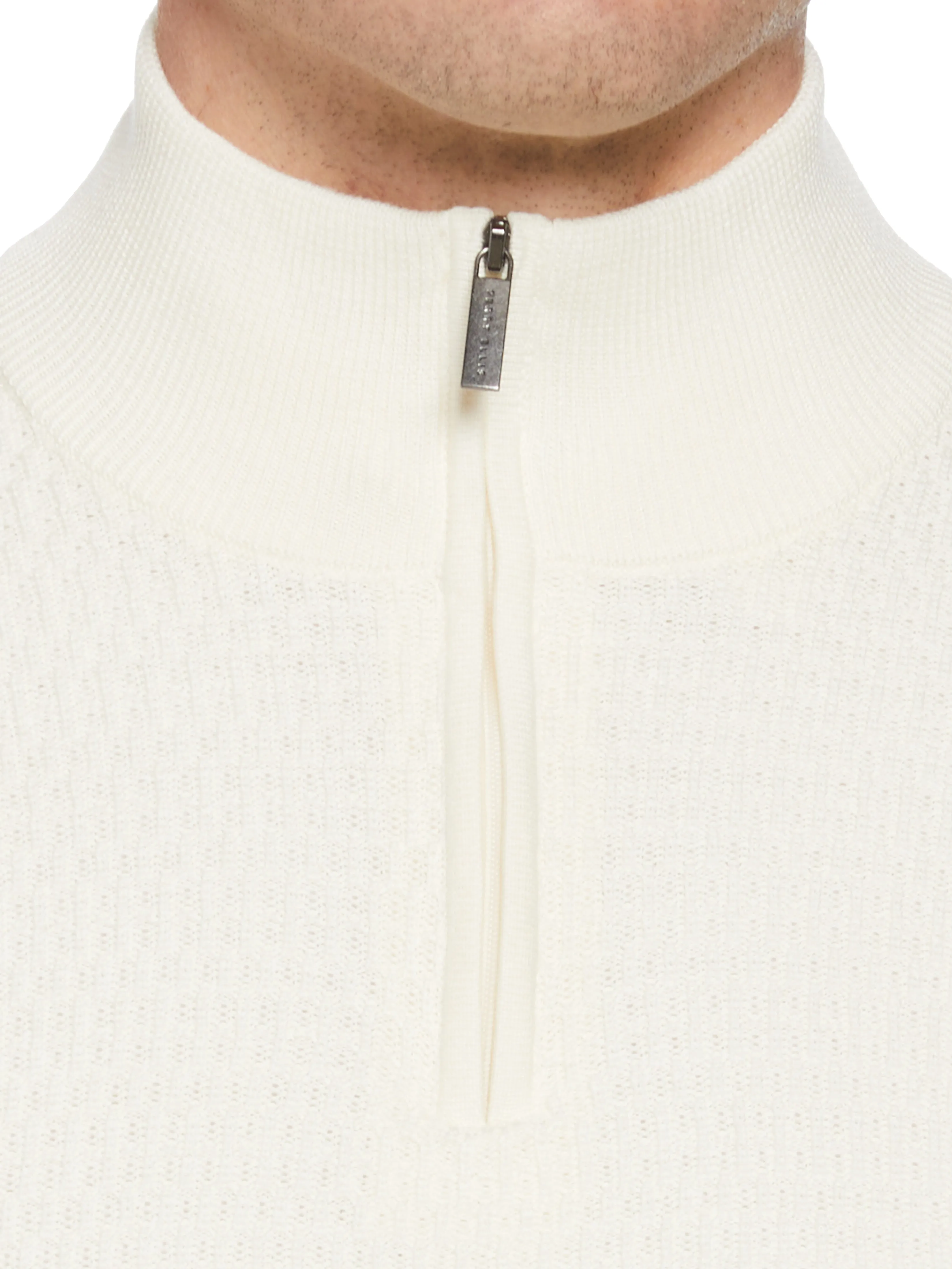 Ribbed Mock Neck Quarter Zip Sweater sold by Perry Ellis product image thumbnail 4
