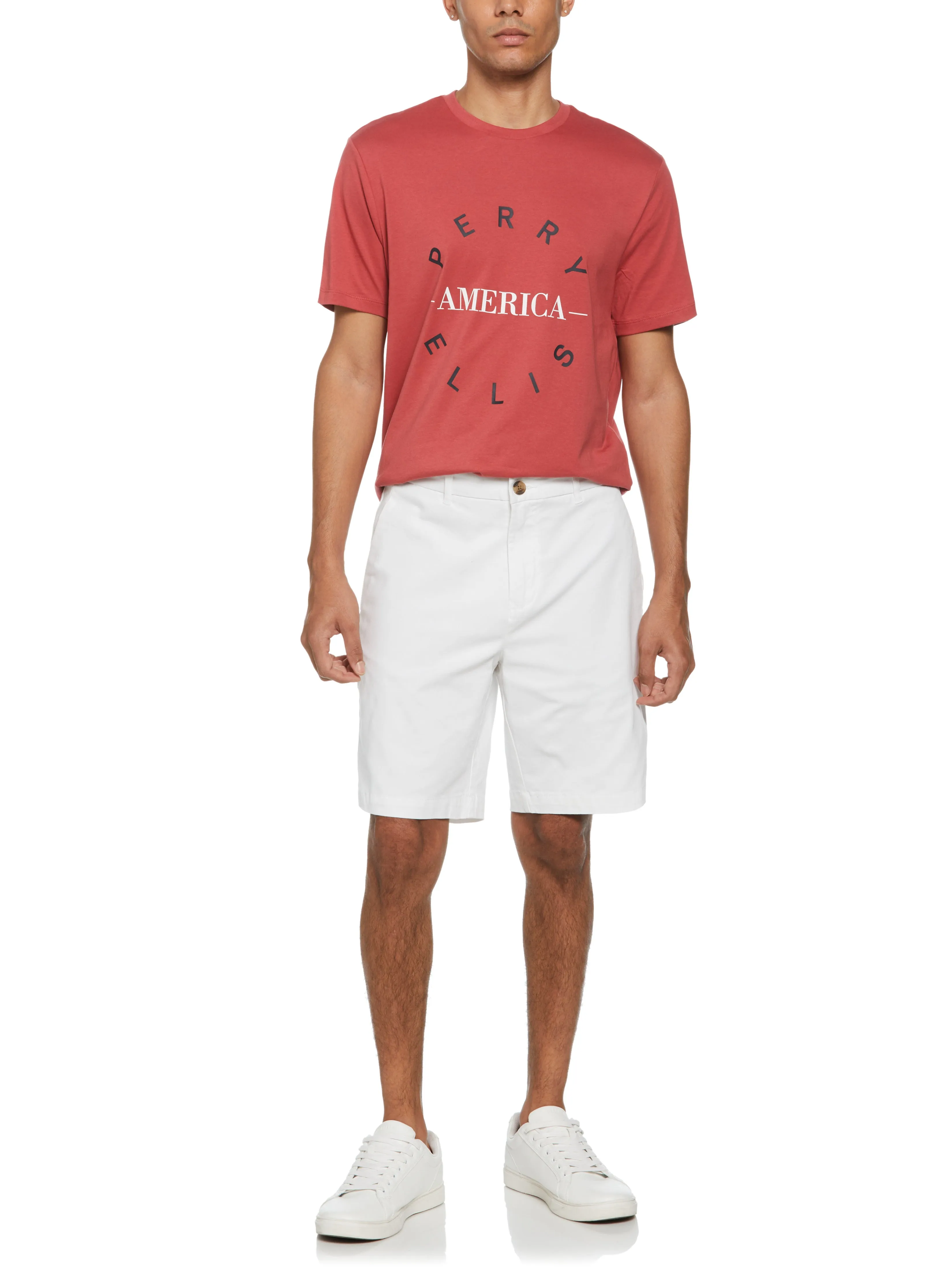 Flat Front Stretch Chino Short sold by Perry Ellis product image thumbnail 4