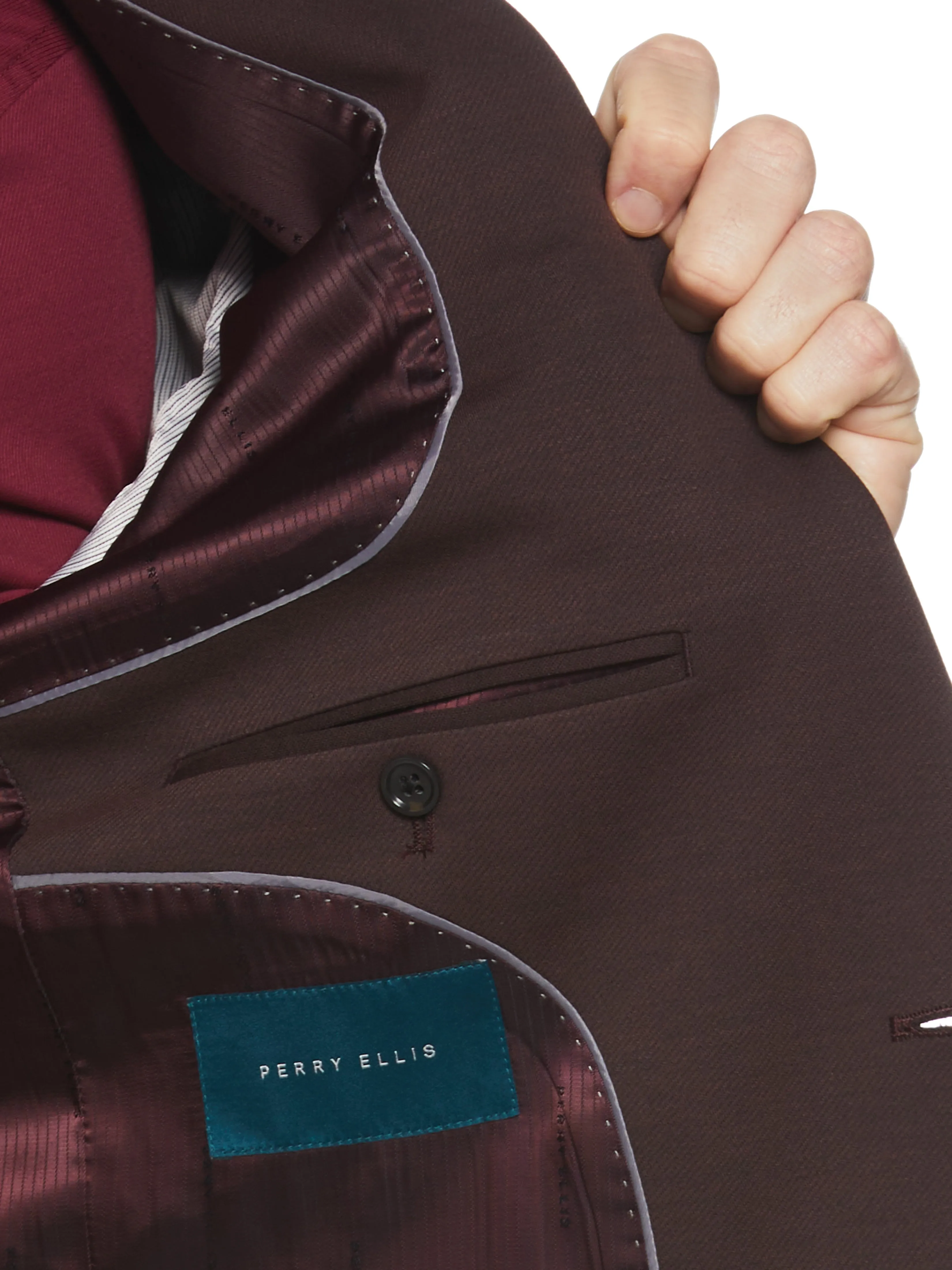 Slim Fit Solid Knit Suit Jacket sold by Perry Ellis product image thumbnail 4