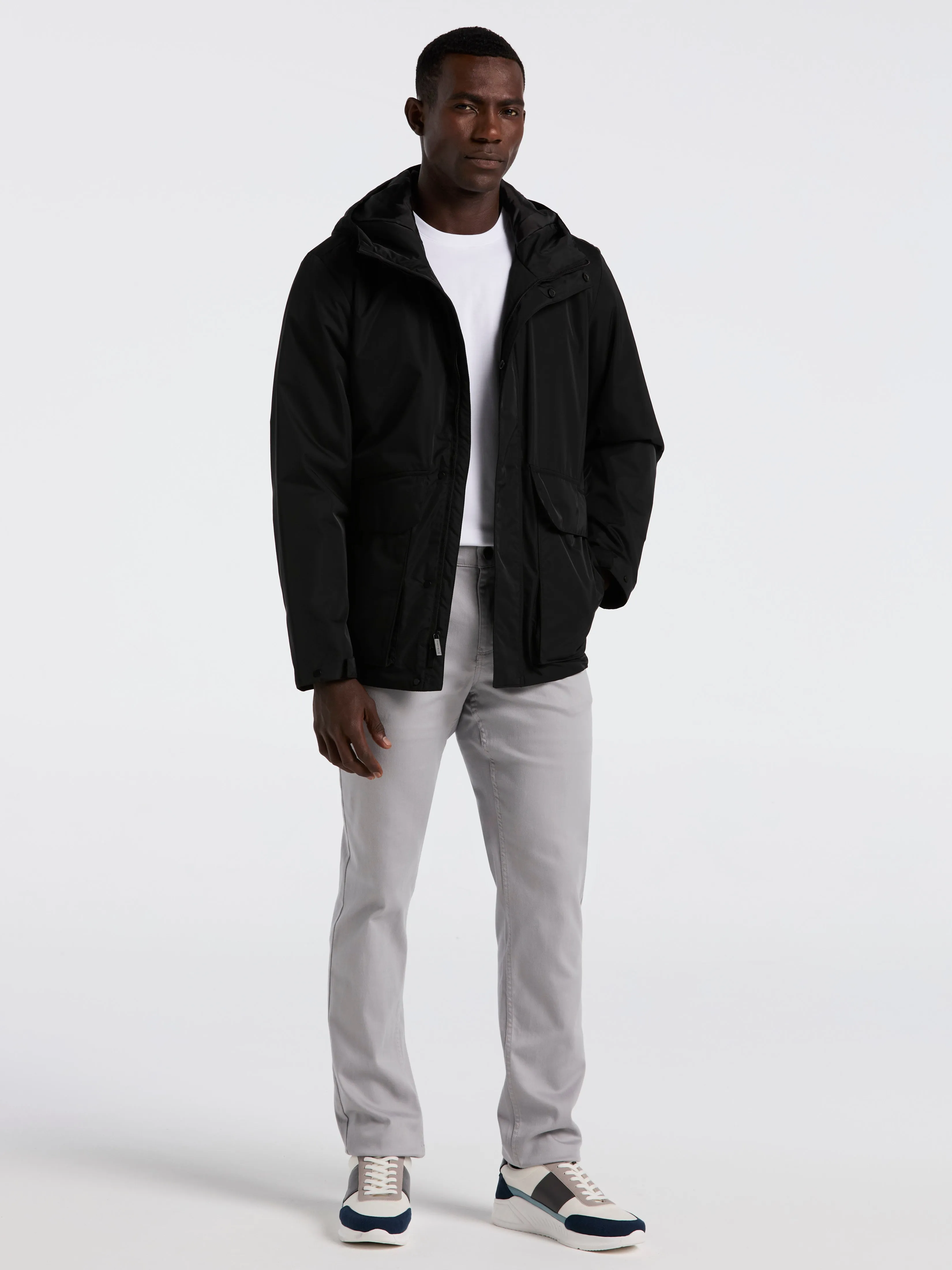 Plainweave Insulated Hooded Jacket sold by Perry Ellis