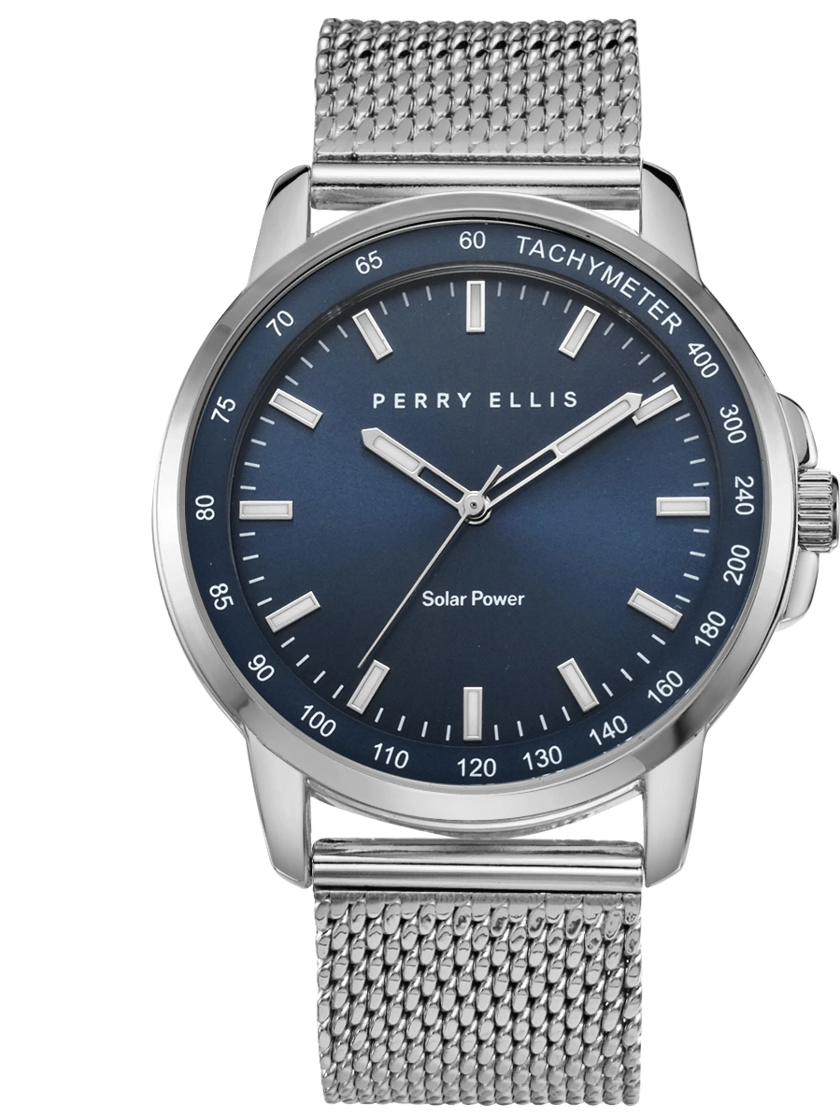 Solar Powered Silver Stainless Steel Watch sold by Perry Ellis