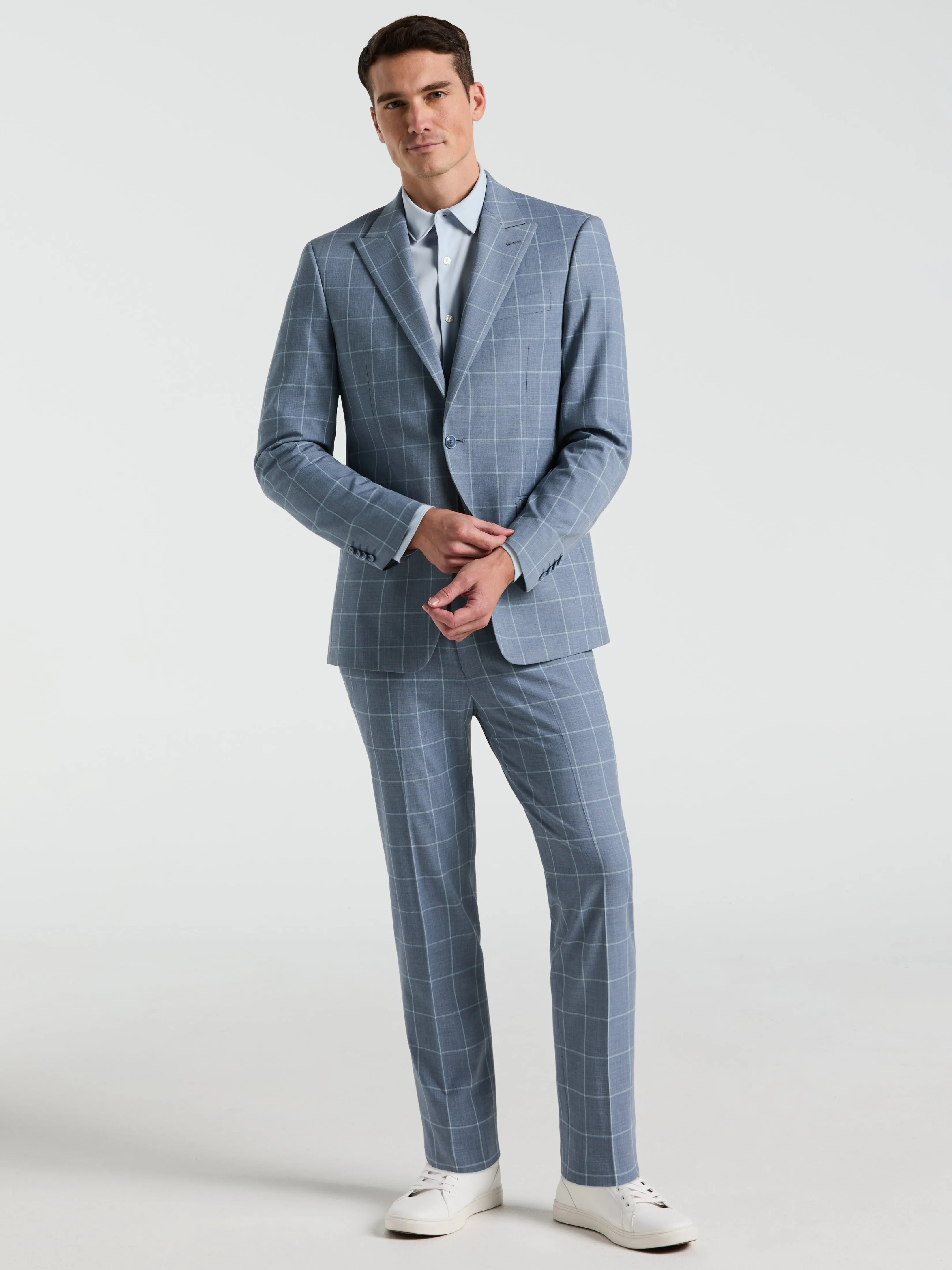 Slim Fit Windowpane Pattern Suit Jacket sold by Perry Ellis