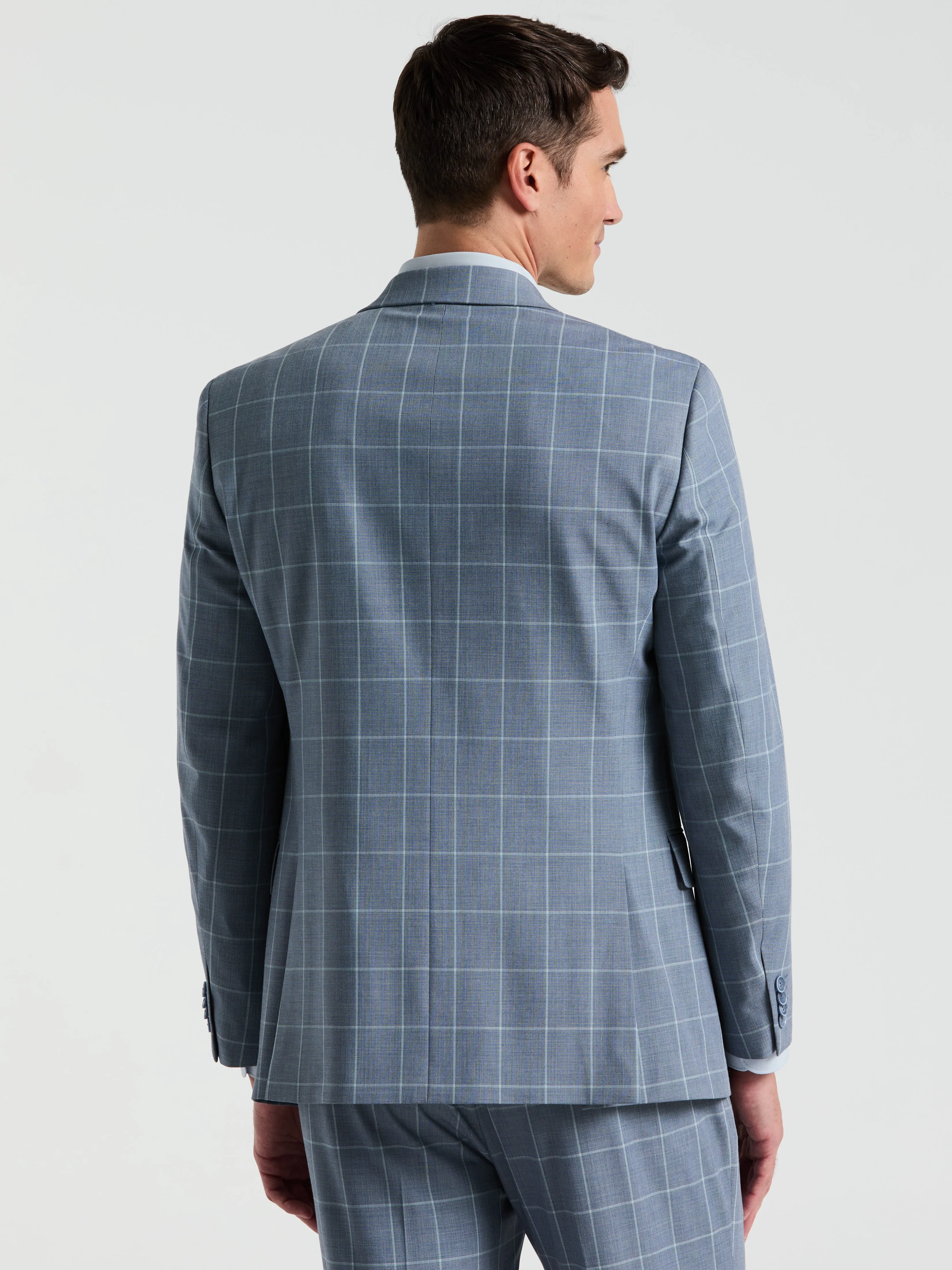 Slim Fit Windowpane Pattern Suit Jacket sold by Perry Ellis product image thumbnail 3