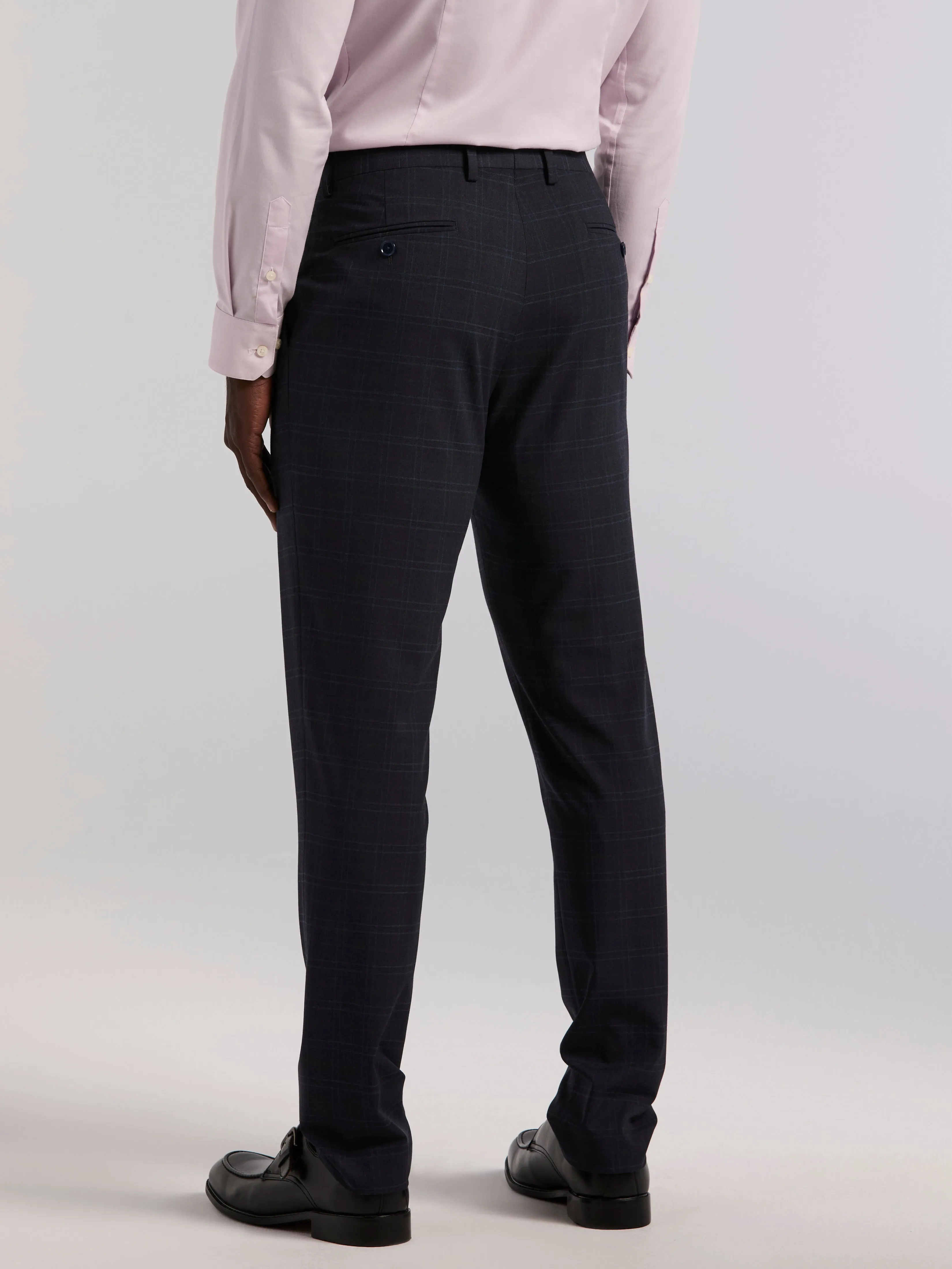 Skinny Fit Navy Plaid Suit Pant sold by Perry Ellis product image thumbnail 2