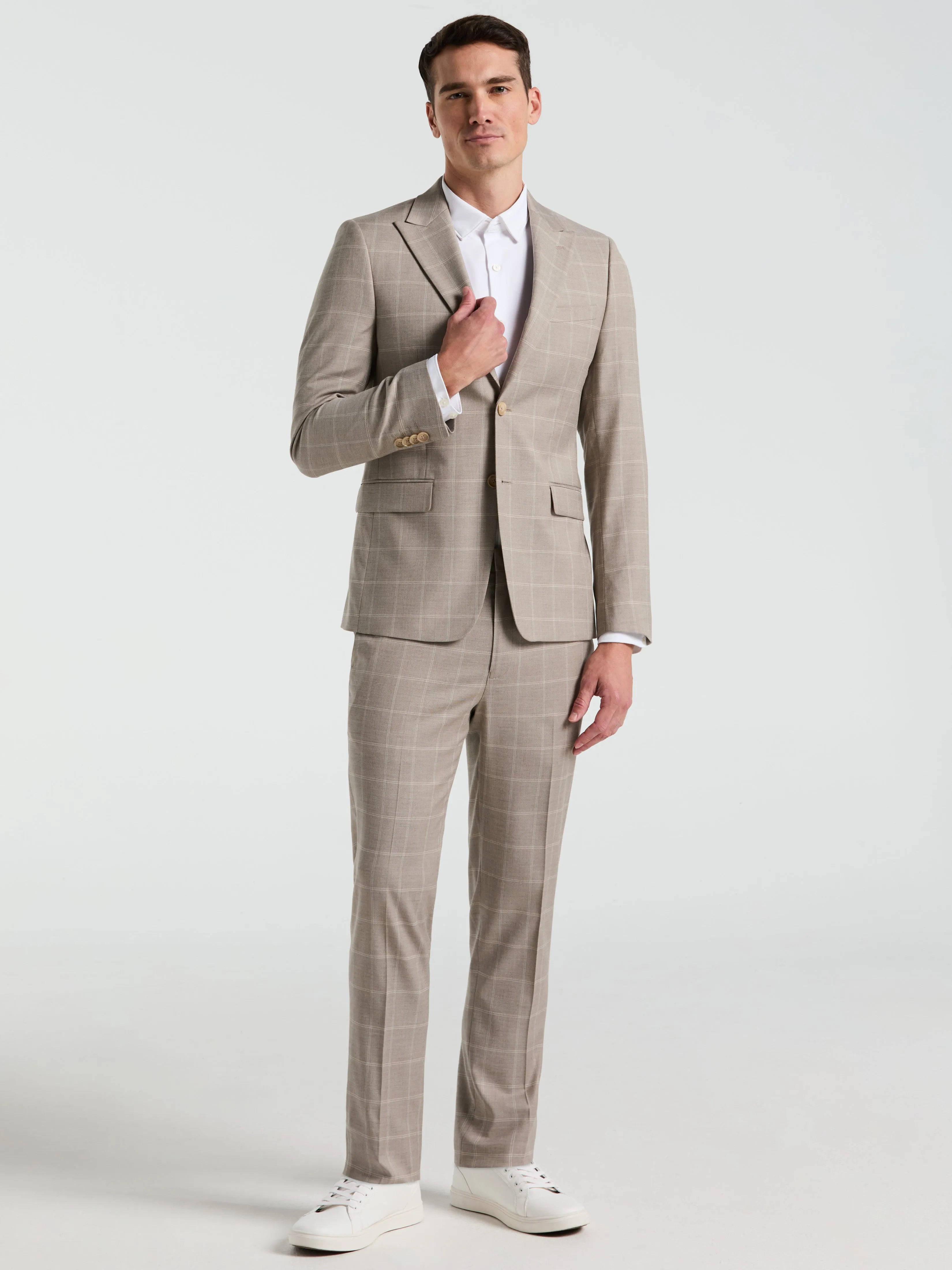 Skinny Fit Windowpane Pattern Suit Jacket sold by Perry Ellis product image thumbnail 3