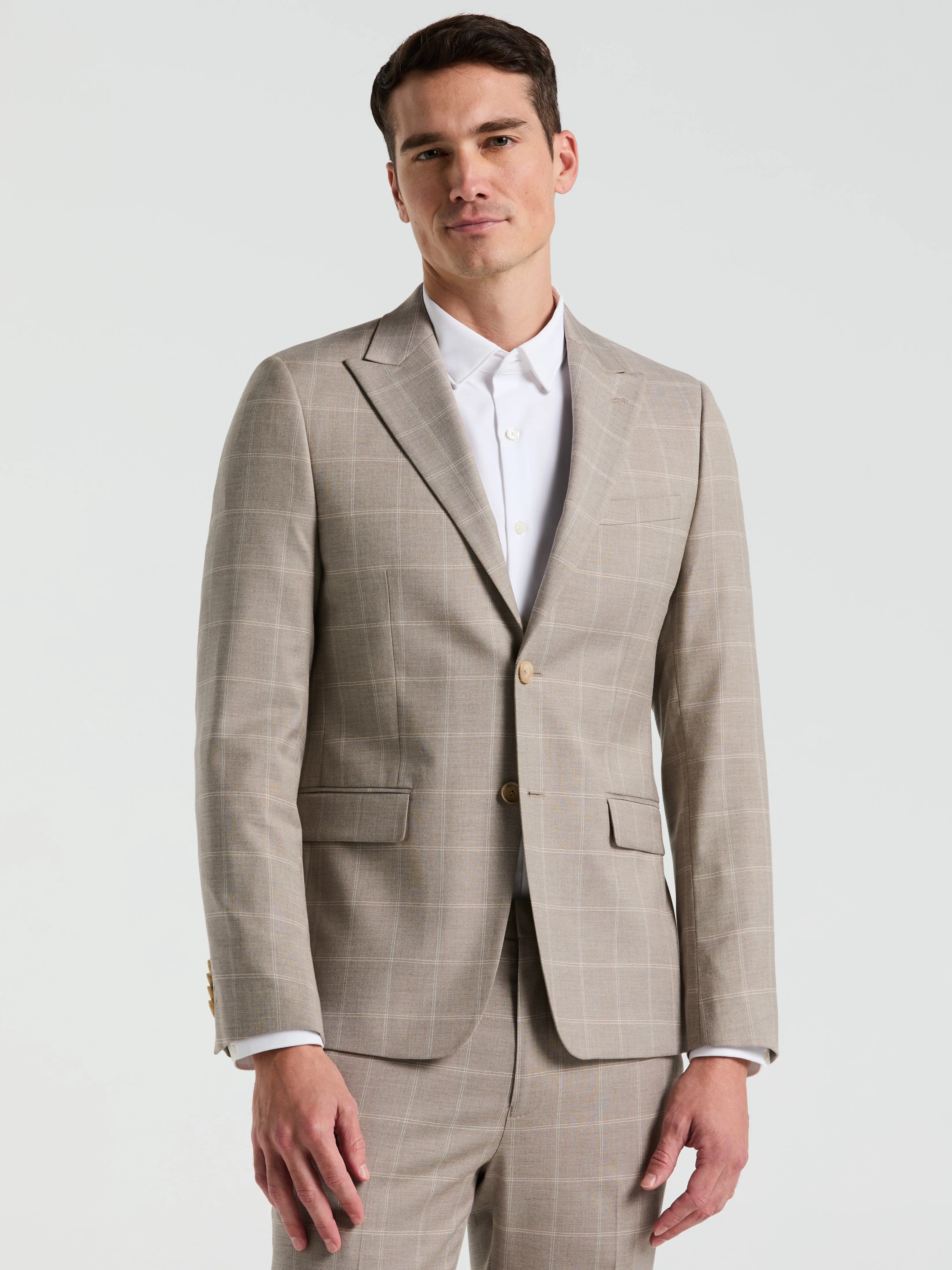 Skinny Fit Windowpane Pattern Suit Jacket sold by Perry Ellis product image thumbnail 2