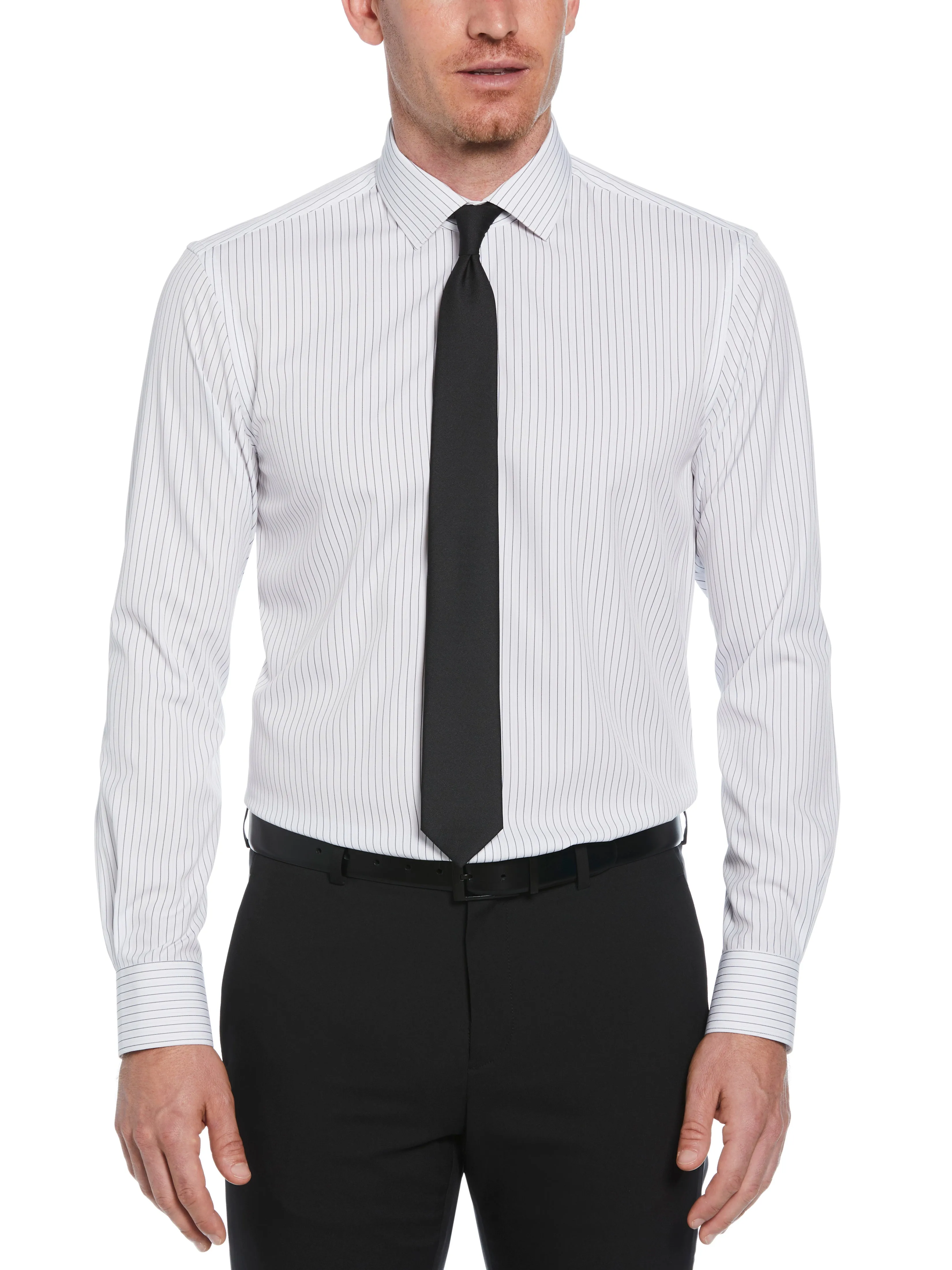 Slim Fit Button-Down Stretch Stripe Dress Shirt sold by Perry Ellis product image thumbnail 3