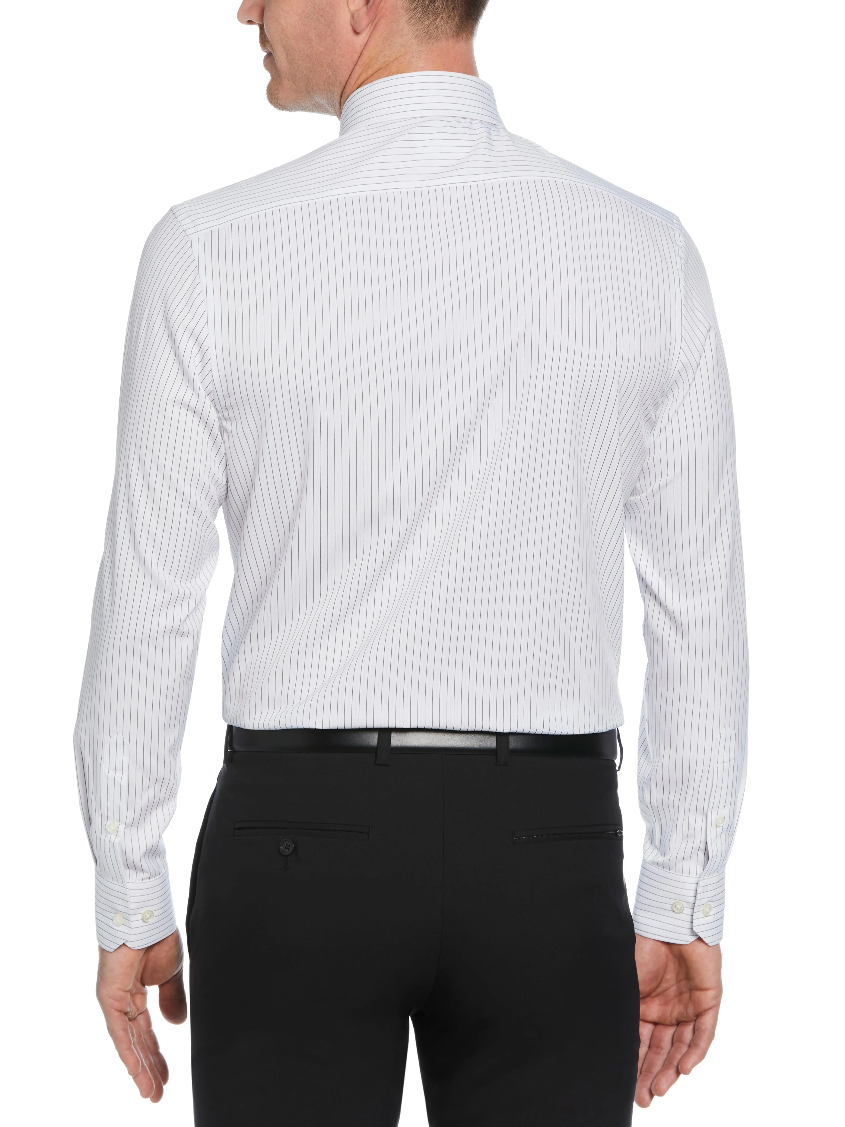 Slim Fit Button-Down Stretch Stripe Dress Shirt sold by Perry Ellis product image thumbnail 2