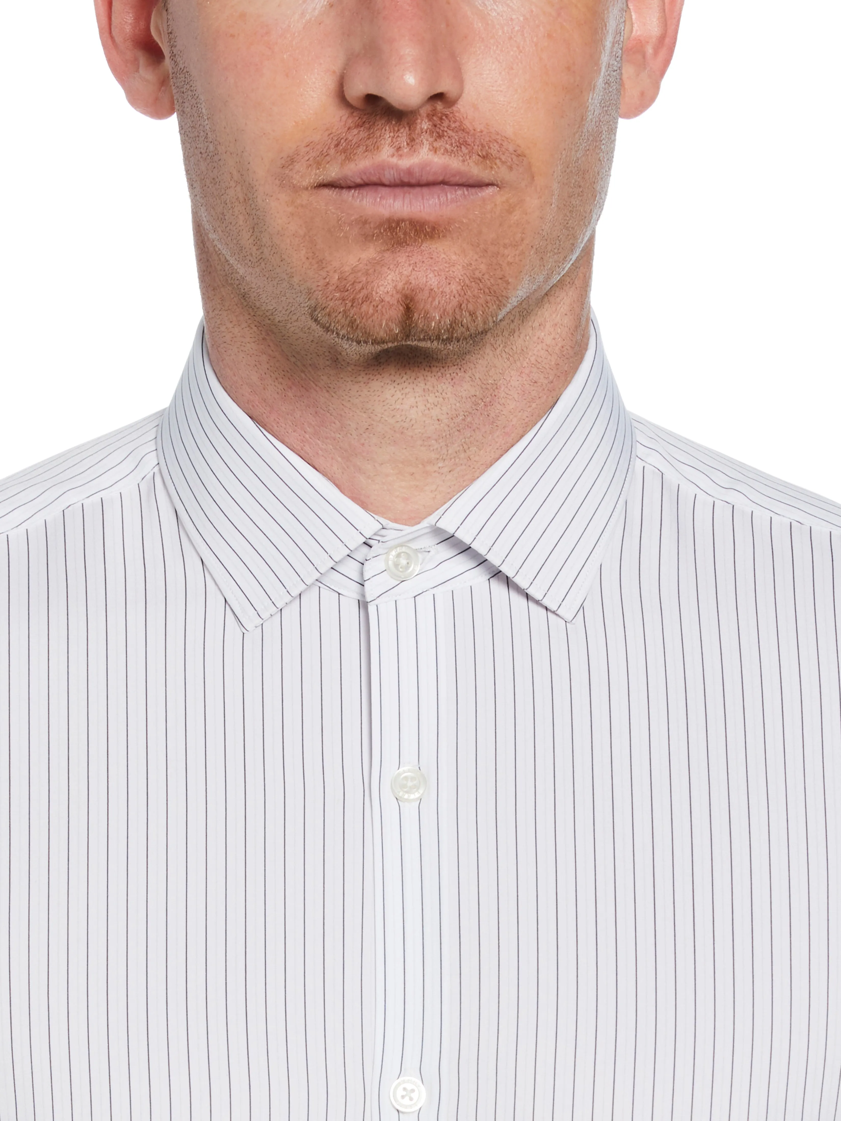 Slim Fit Button-Down Stretch Stripe Dress Shirt sold by Perry Ellis