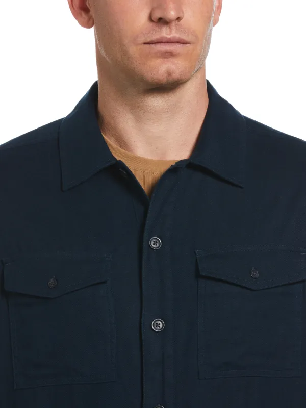 Slim Fit Solid Twill Button Down Shirt sold by Perry Ellis