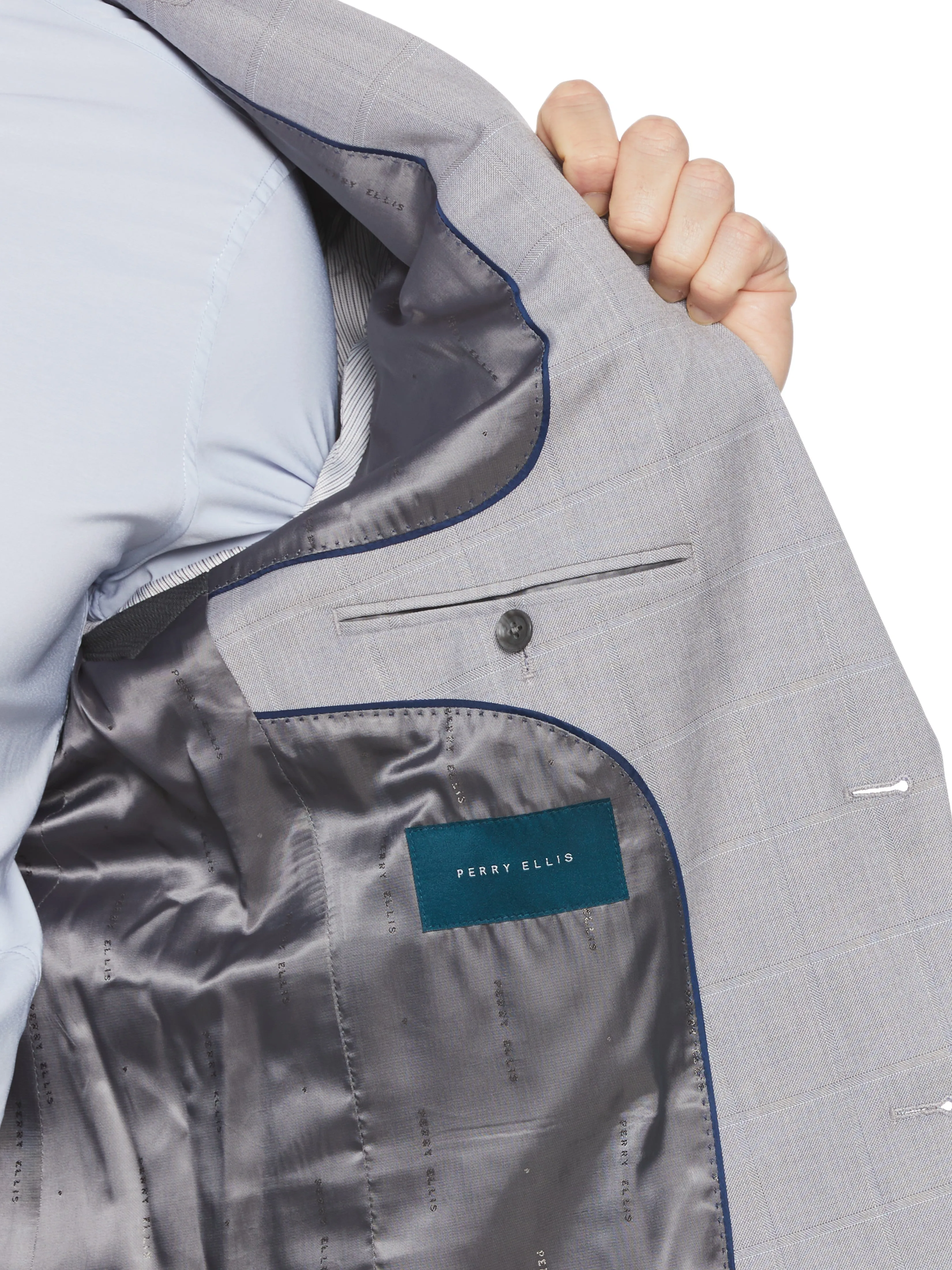 Windowpane Plaid Suit Jacket sold by Perry Ellis product image thumbnail 4