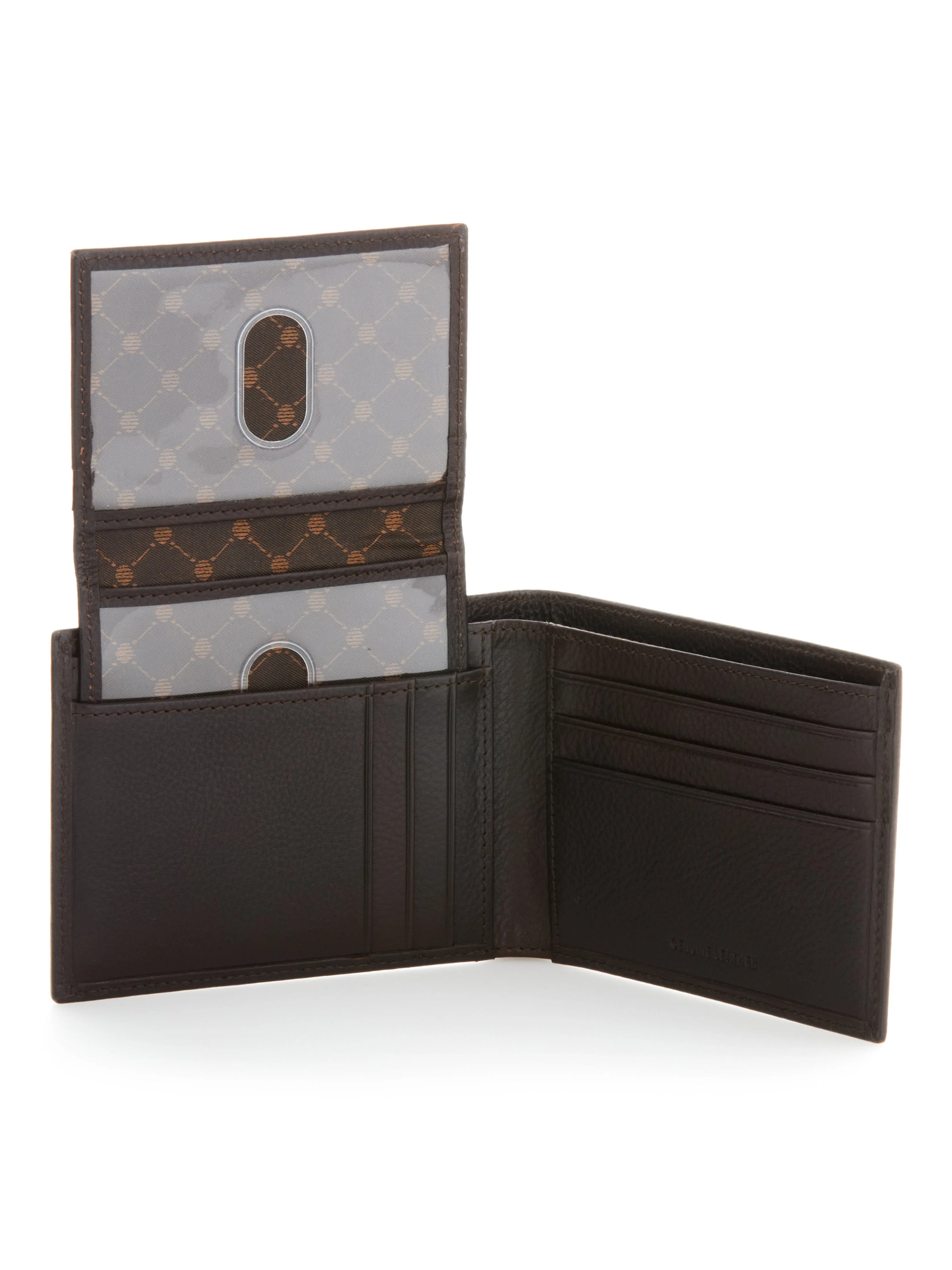 Brown Genuine Leather Glazed Wallet sold by Perry Ellis product image thumbnail 3