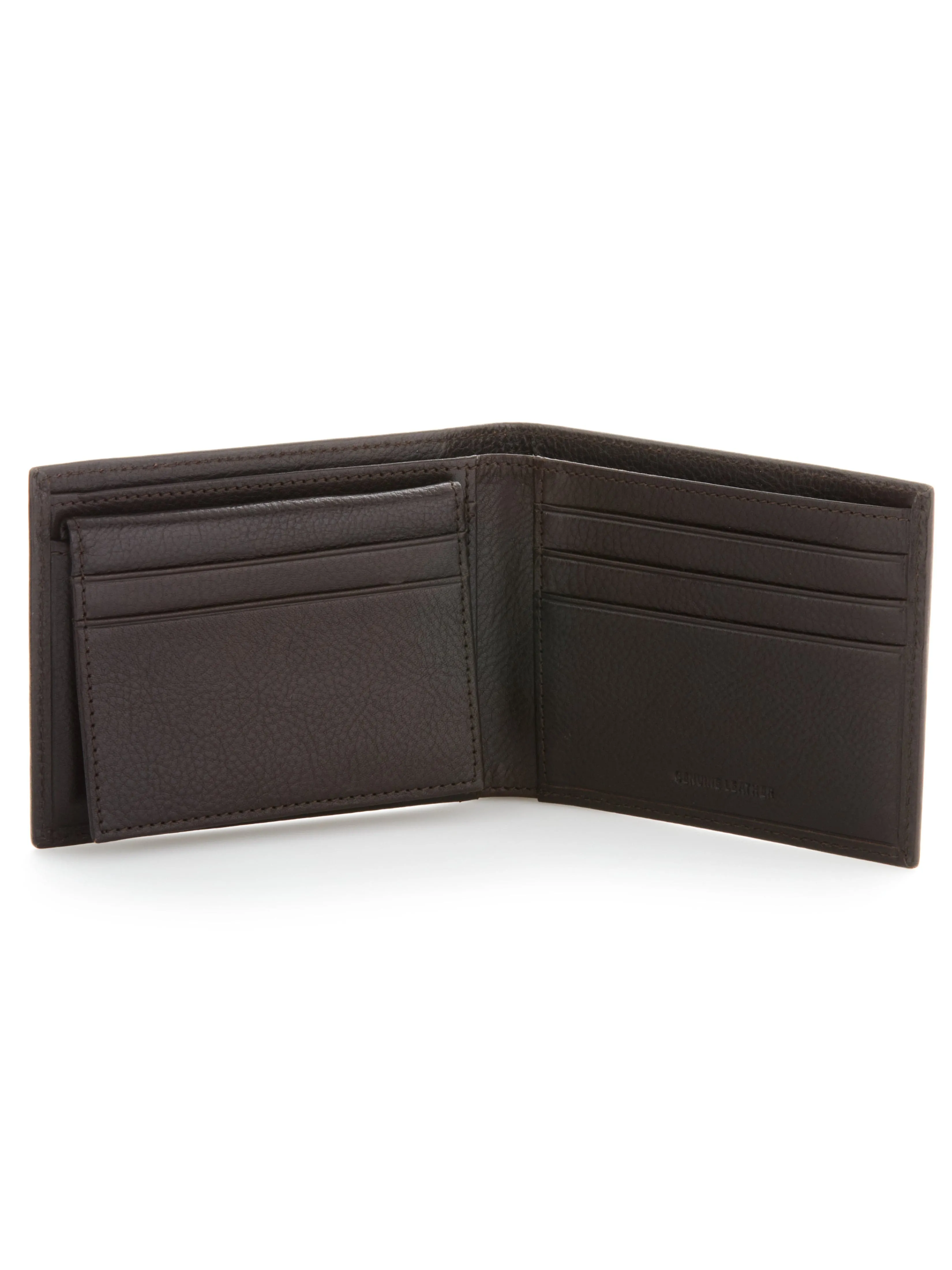 Brown Genuine Leather Glazed Wallet sold by Perry Ellis product image thumbnail 2