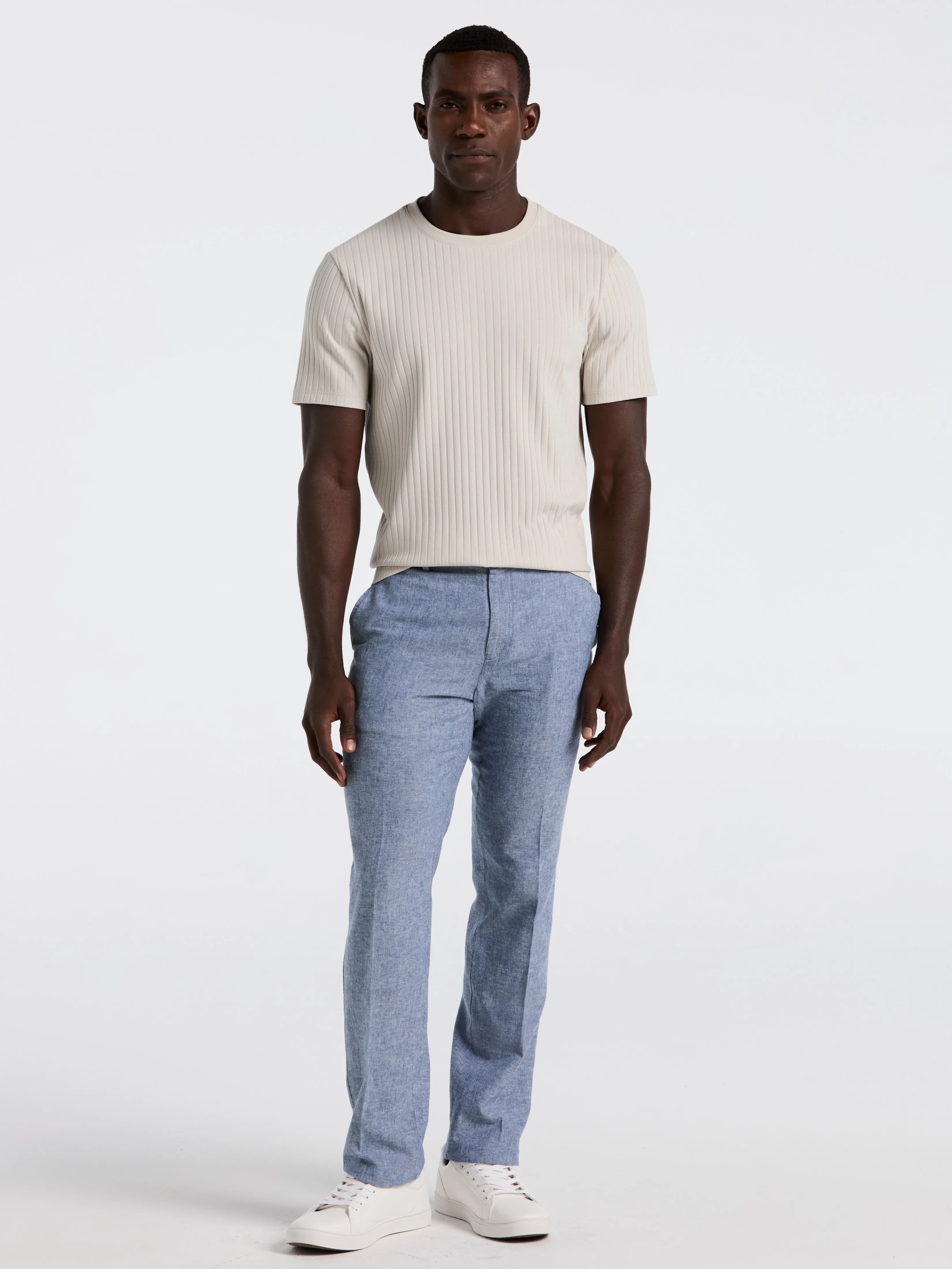 Slim Fit Flat Front Linen Blend Chino Pant sold by Perry Ellis product image thumbnail 5