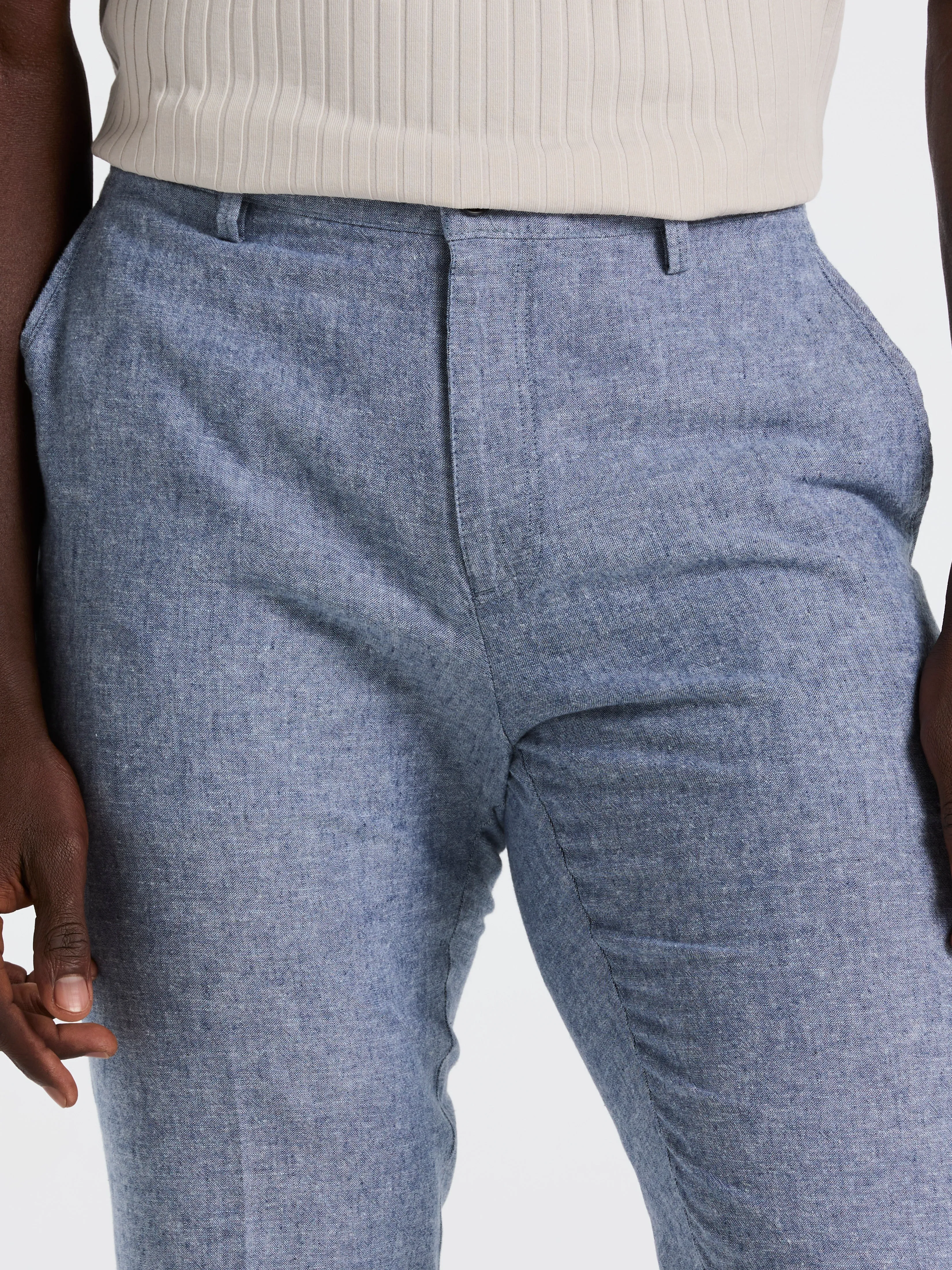 Slim Fit Flat Front Linen Blend Chino Pant sold by Perry Ellis product image thumbnail 4