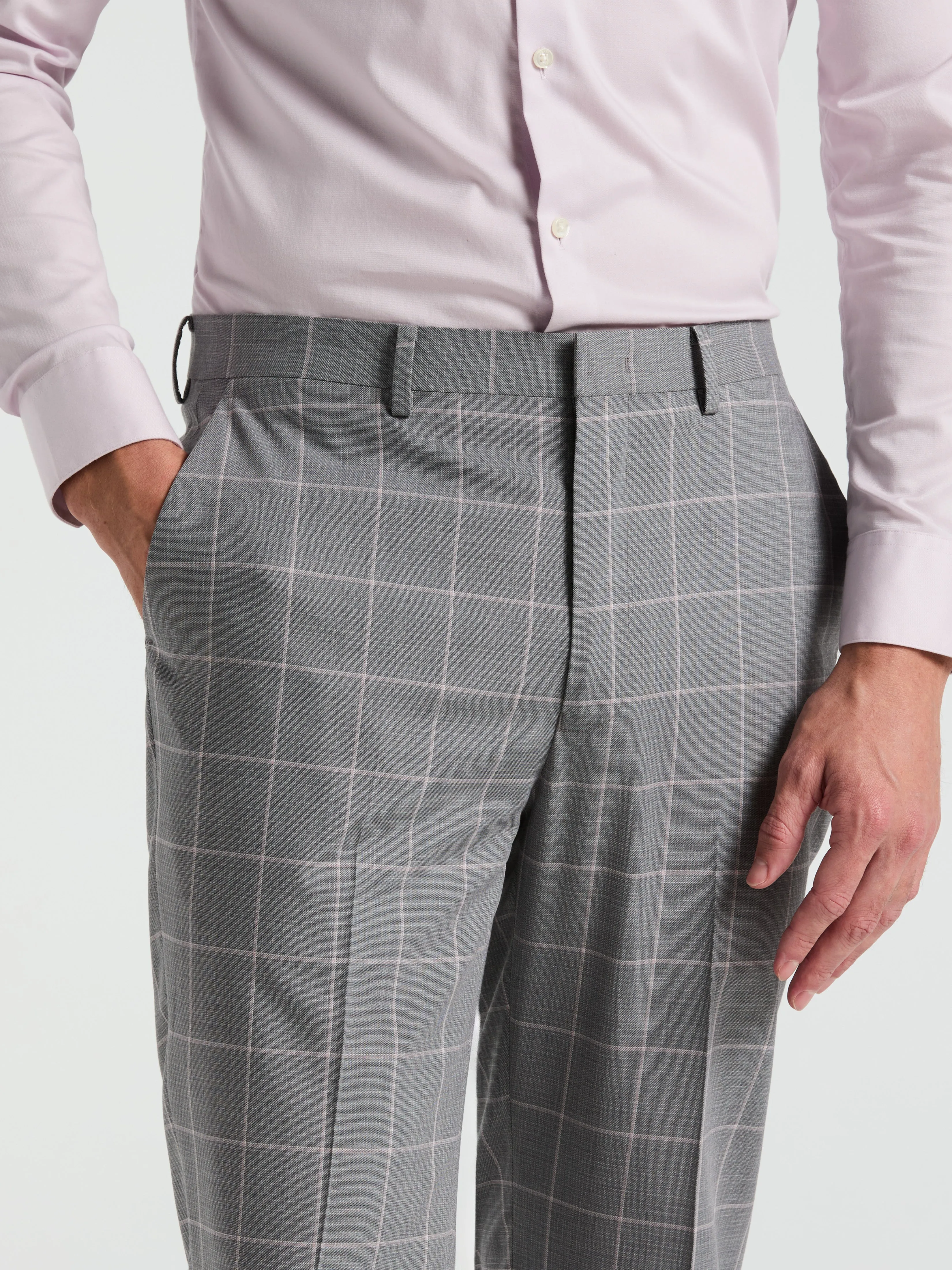 Slim Fit Windowpane Pattern Suit Pant sold by Perry Ellis