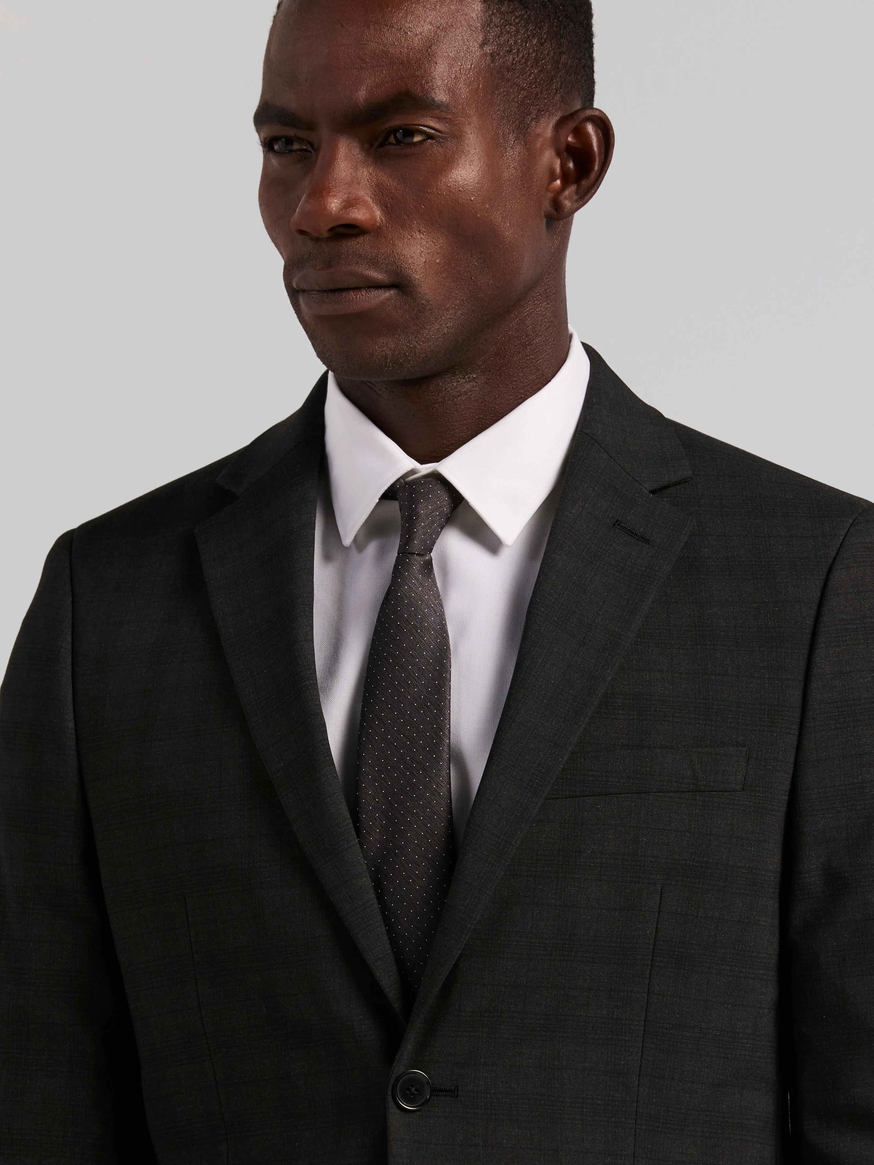 Skinny Fit Charcoal Plaid Suit Jacket sold by Perry Ellis product image thumbnail 3