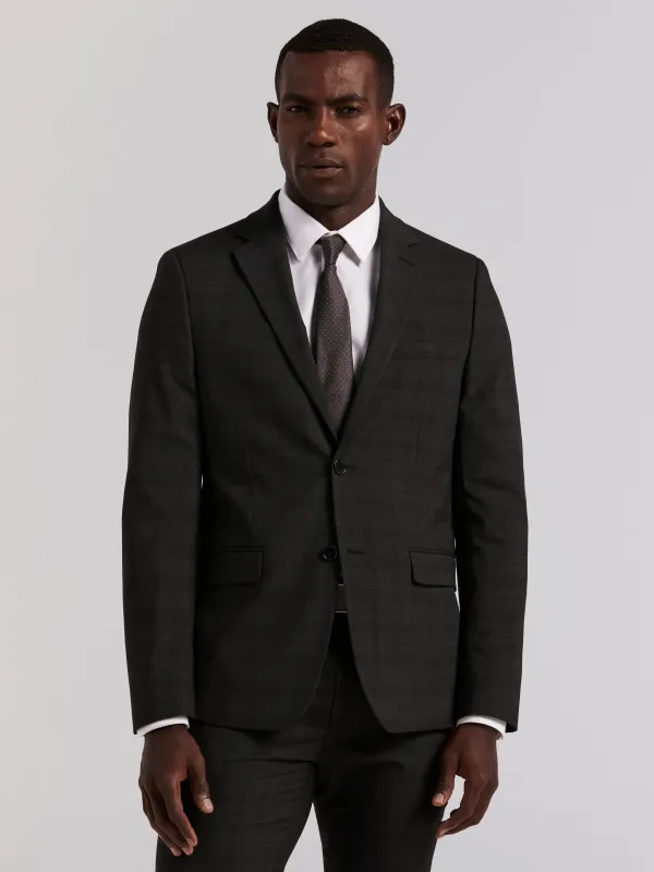 Skinny Charcoal Plaid Suit Jacket sold by Perry Ellis