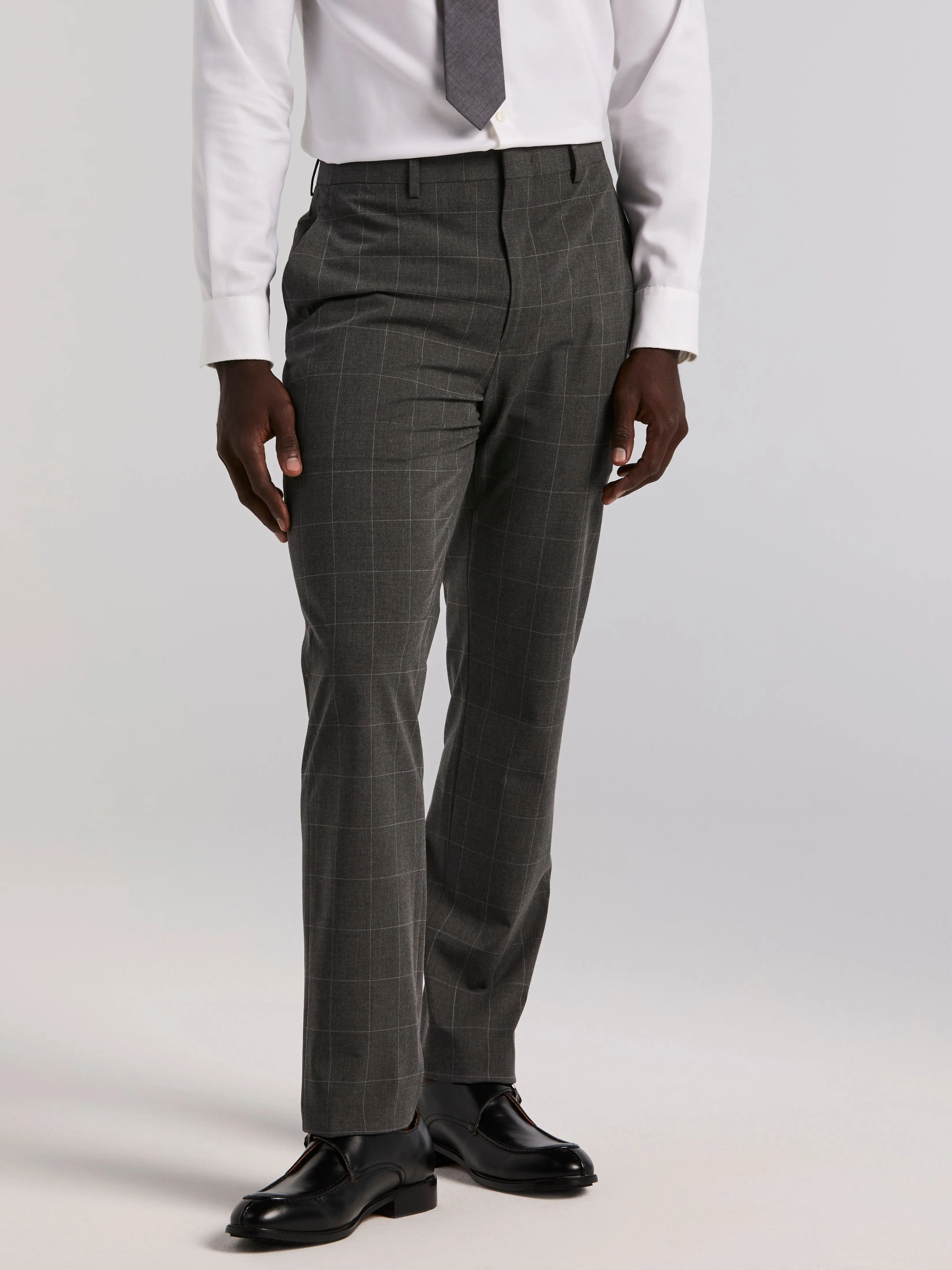 Slim Fit Grey Windowpane Suit Pant sold by Perry Ellis