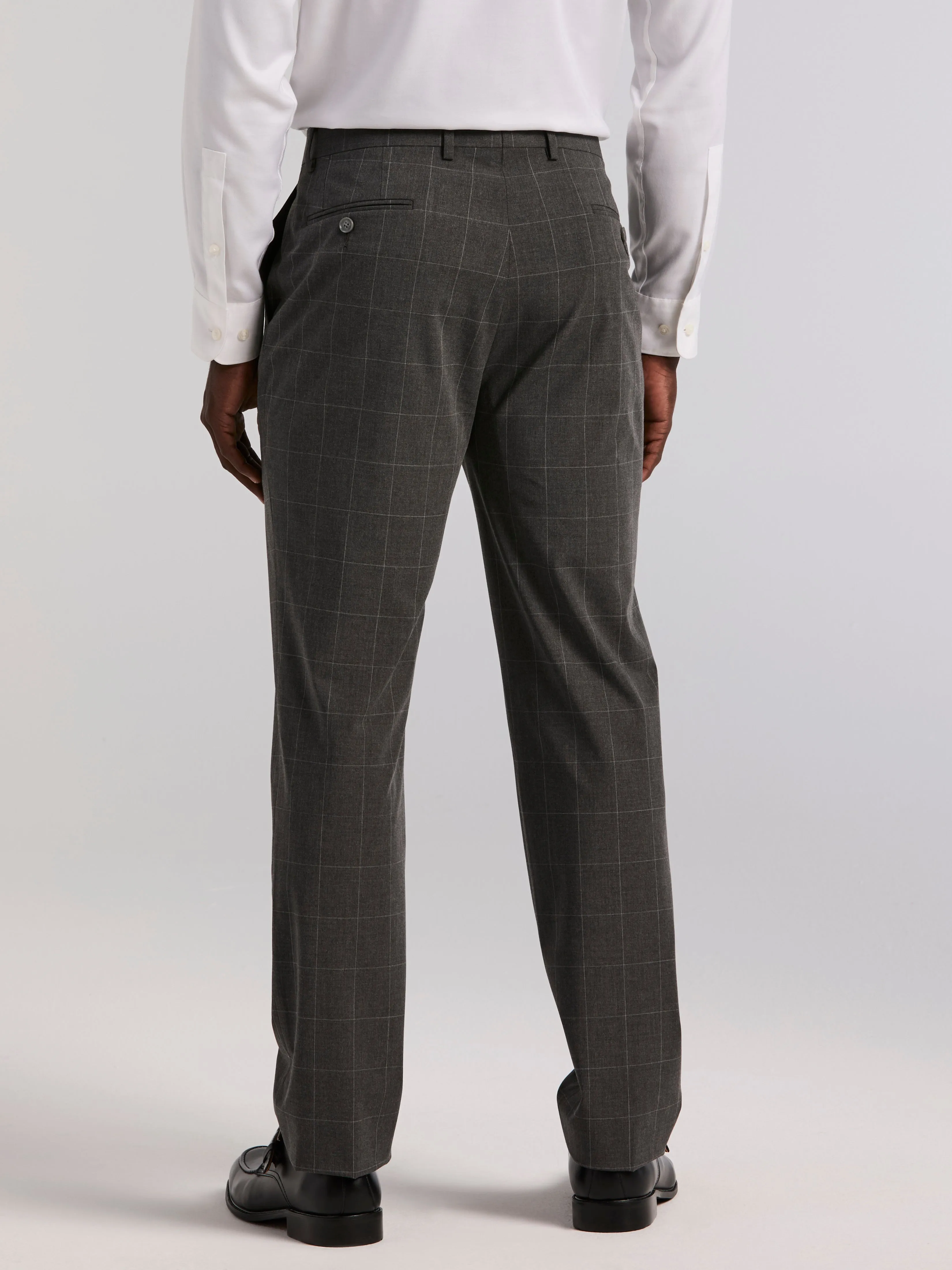 Slim Fit Grey Windowpane Suit Pant sold by Perry Ellis product image thumbnail 2