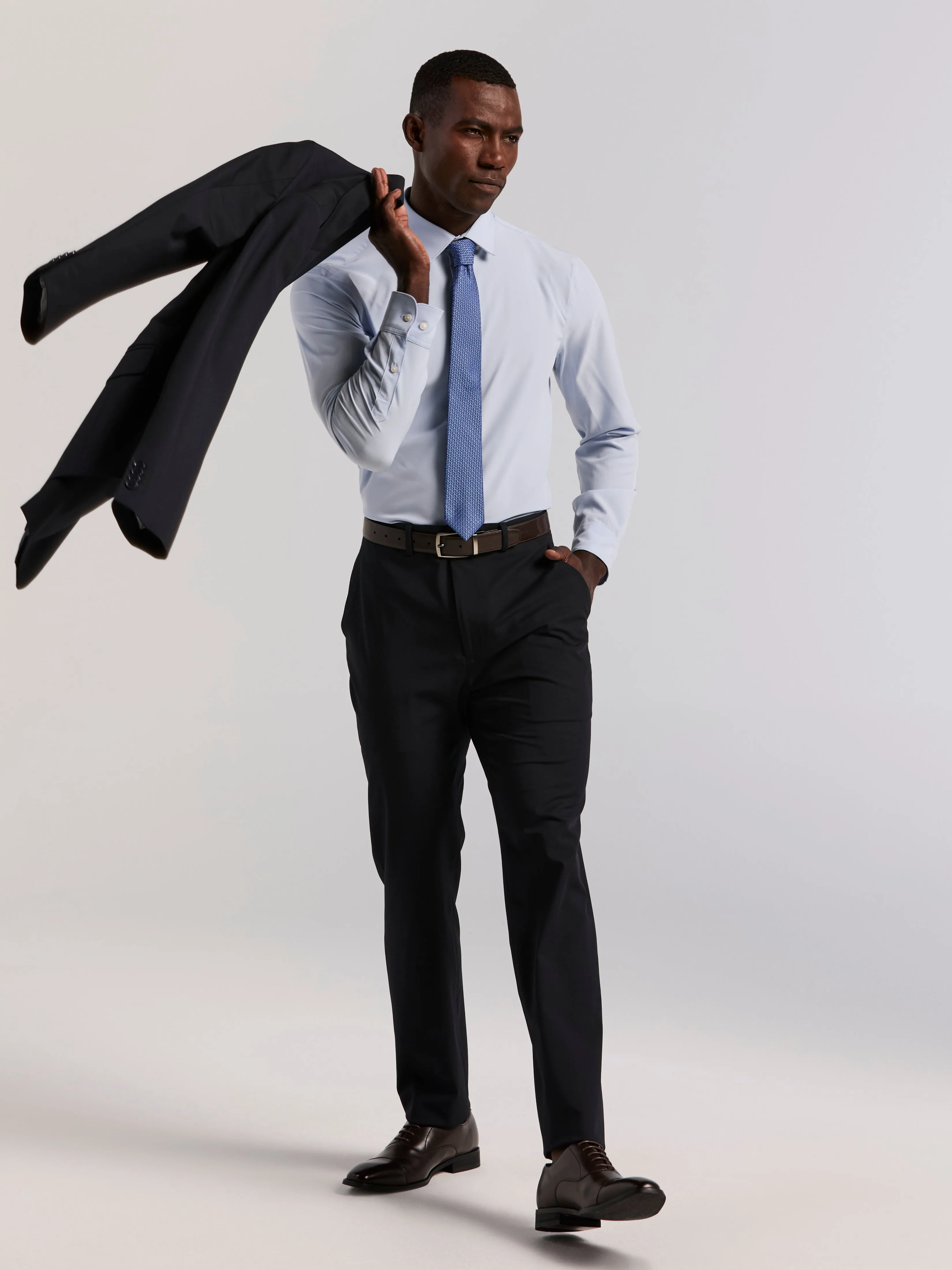 Slim Fit Double Breasted Tech Solid Suit Jacket sold by Perry Ellis product image thumbnail 5