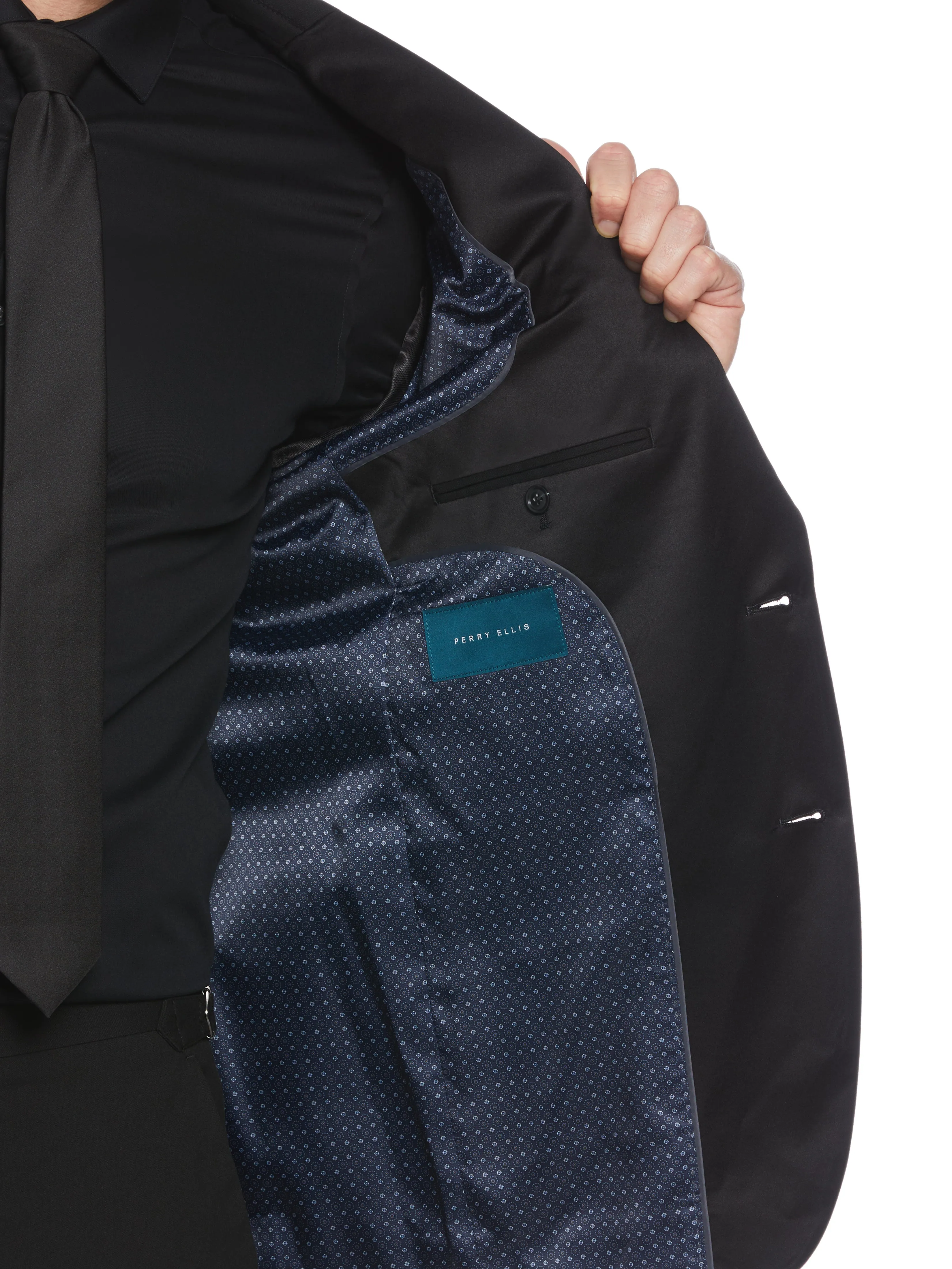 Satin Piecing Tuxedo Jacket sold by Perry Ellis product image thumbnail 3