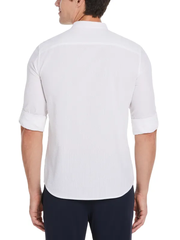 Untucked Total Stretch Slim Fit Seersucker Shirt sold by Perry Ellis