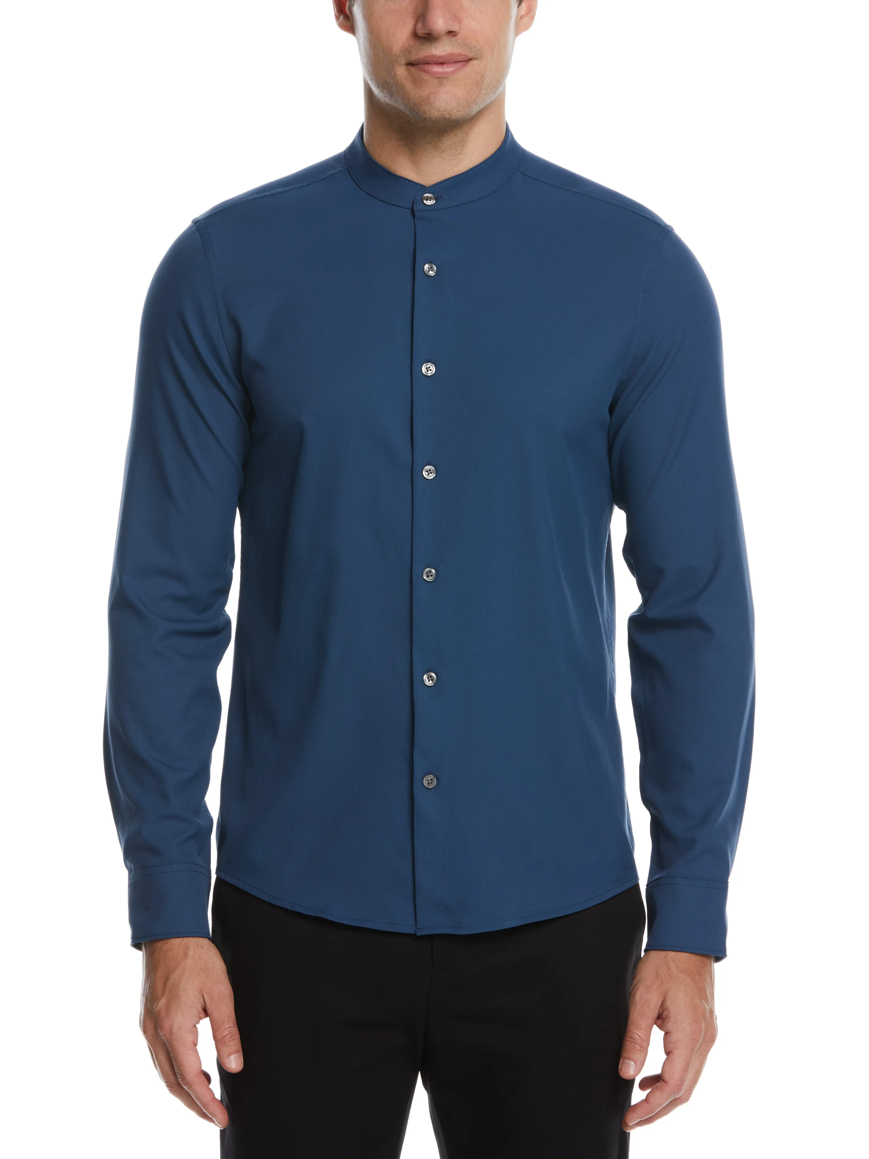 Big & Tall Untucked Total Stretch Banded Collar Shirt sold by Perry Ellis product image thumbnail 5