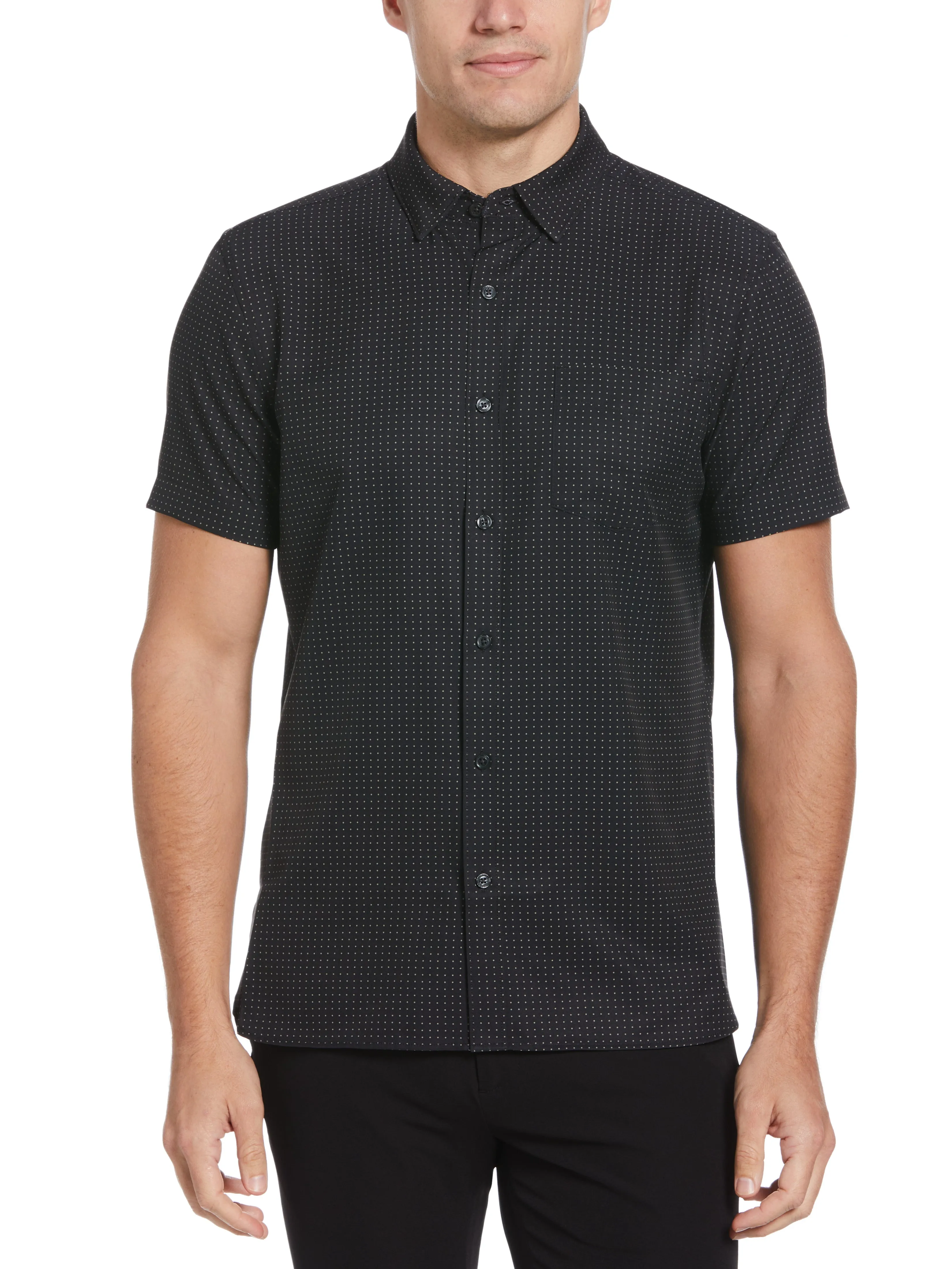 Big & Tall Total Stretch Dot Print Shirt sold by Perry Ellis product image thumbnail 4