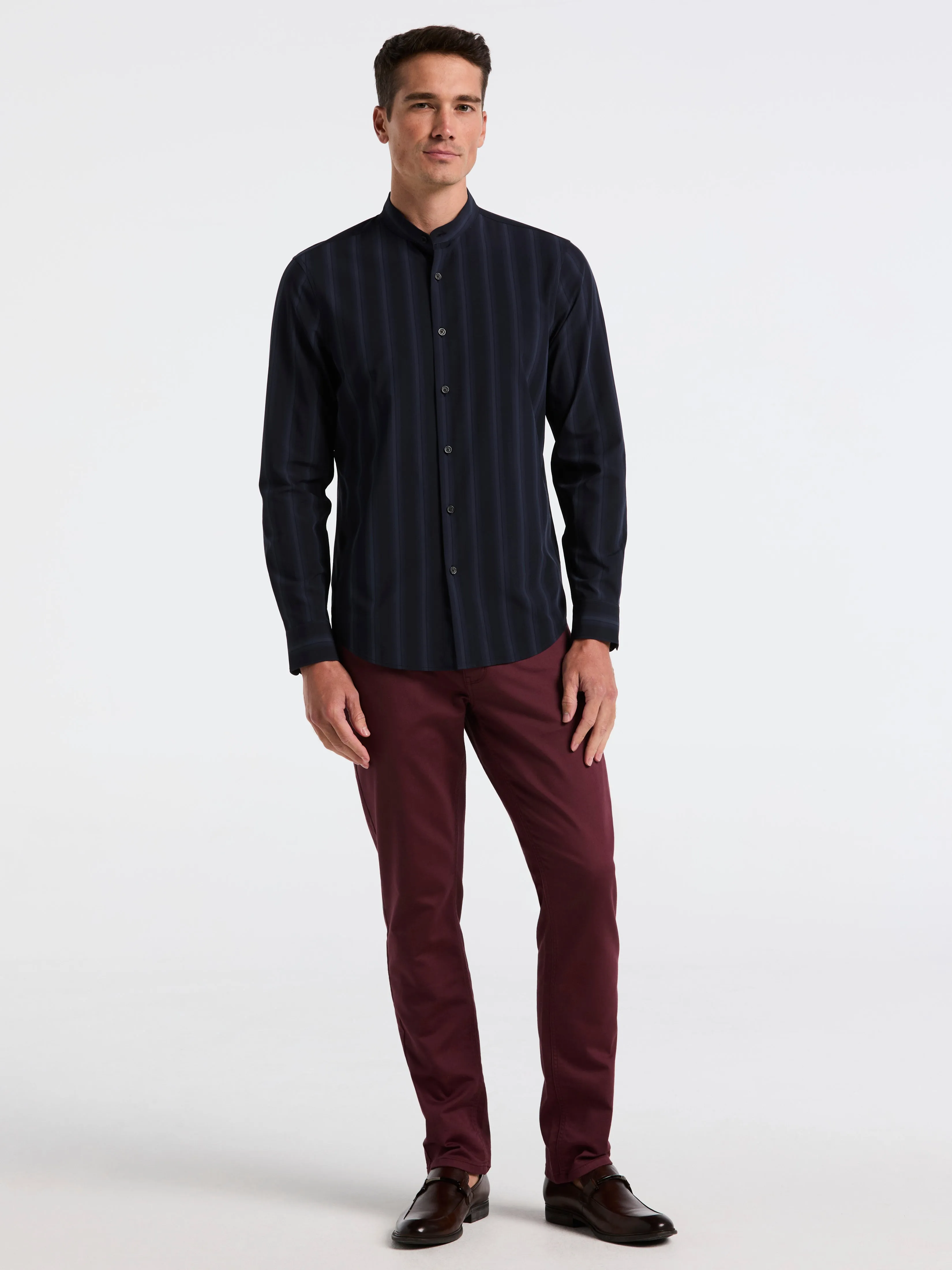 Ombre Stripe Slim Fit Long Sleeve Shirt sold by Perry Ellis product image thumbnail 3