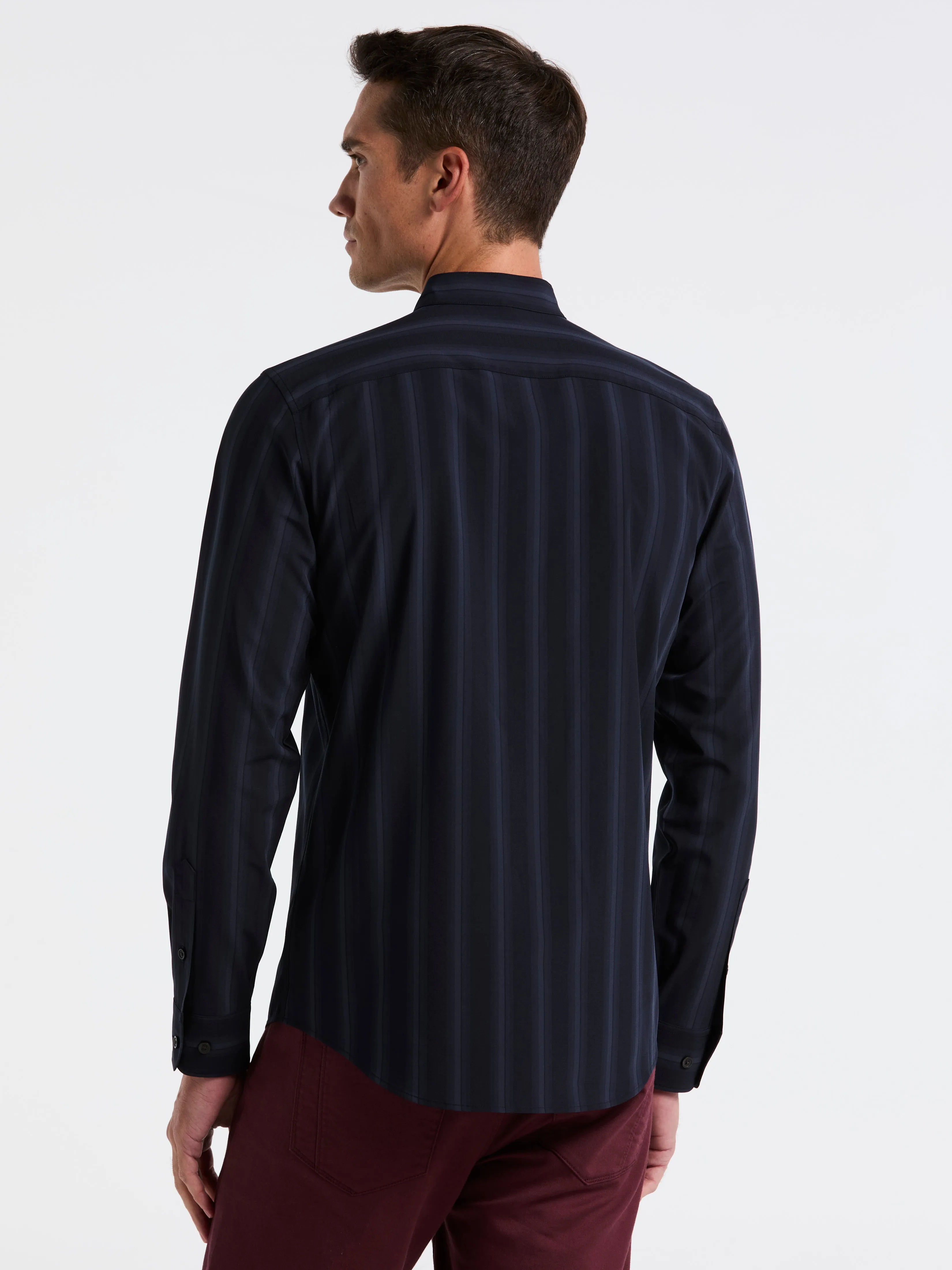 Ombre Stripe Slim Fit Long Sleeve Shirt sold by Perry Ellis product image thumbnail 4