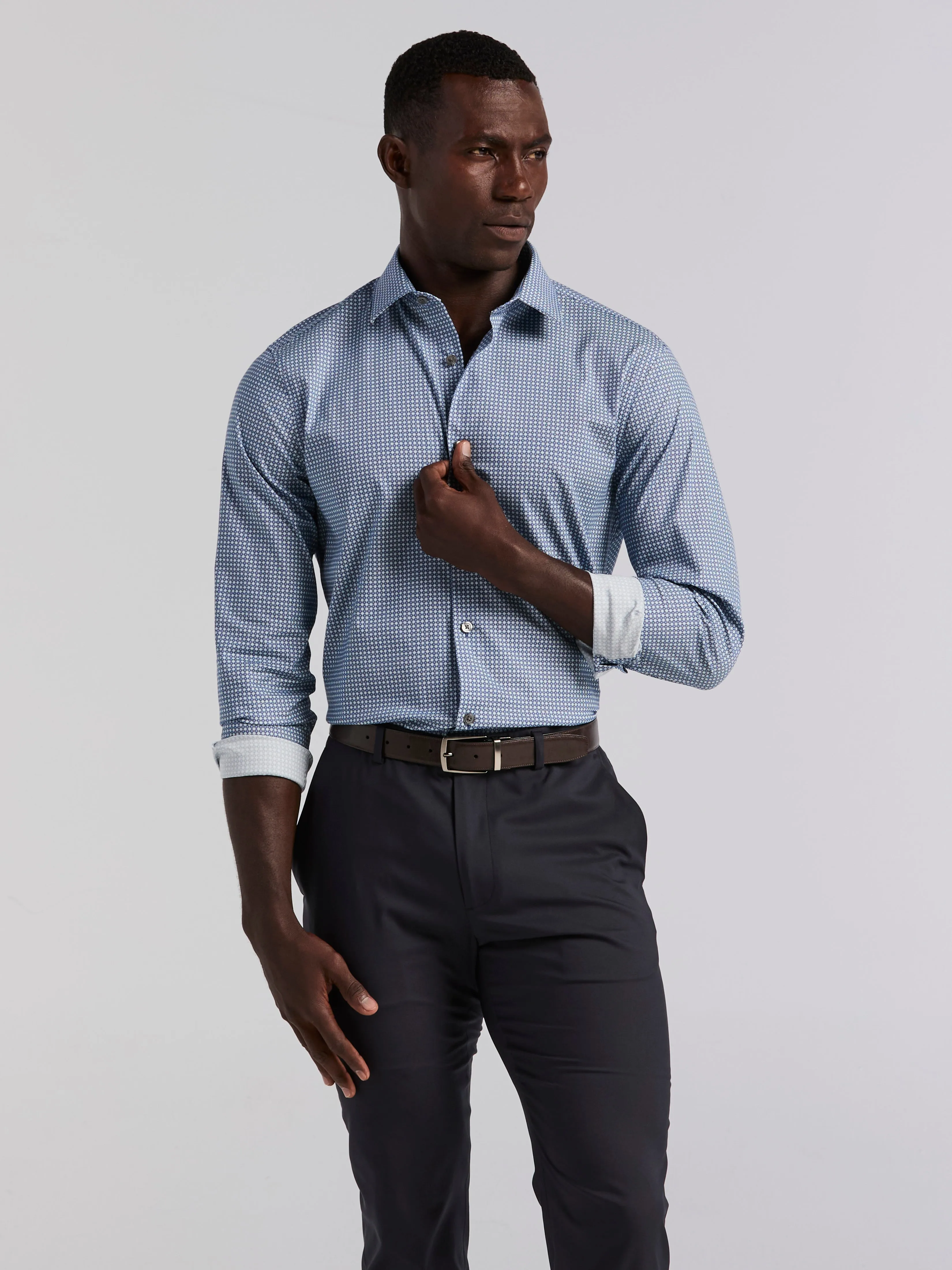 Tile Geo Print Cotton Shirt sold by Perry Ellis product image thumbnail 4